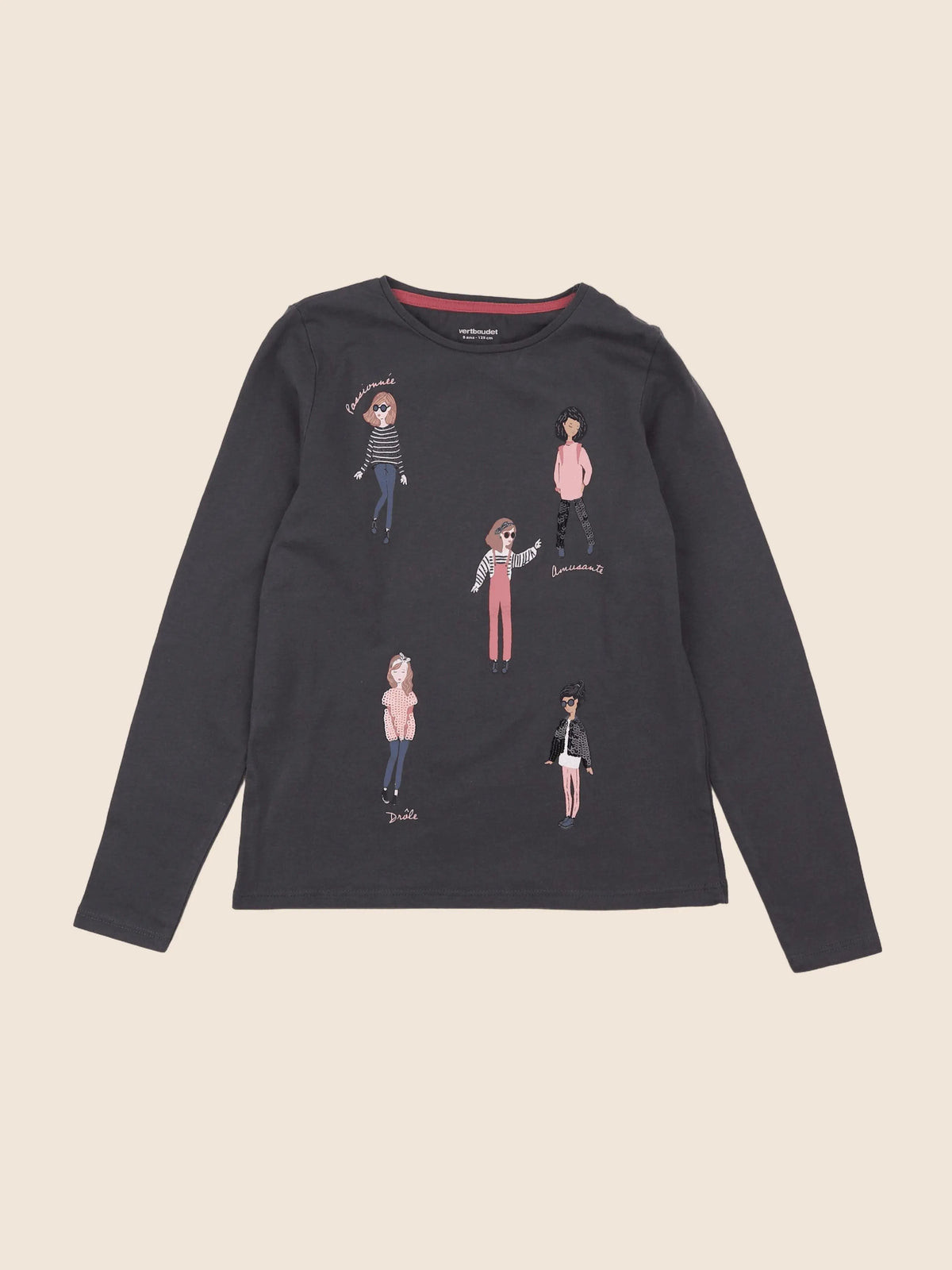 Vertbaudet - tee-shirt gris - 8 ans