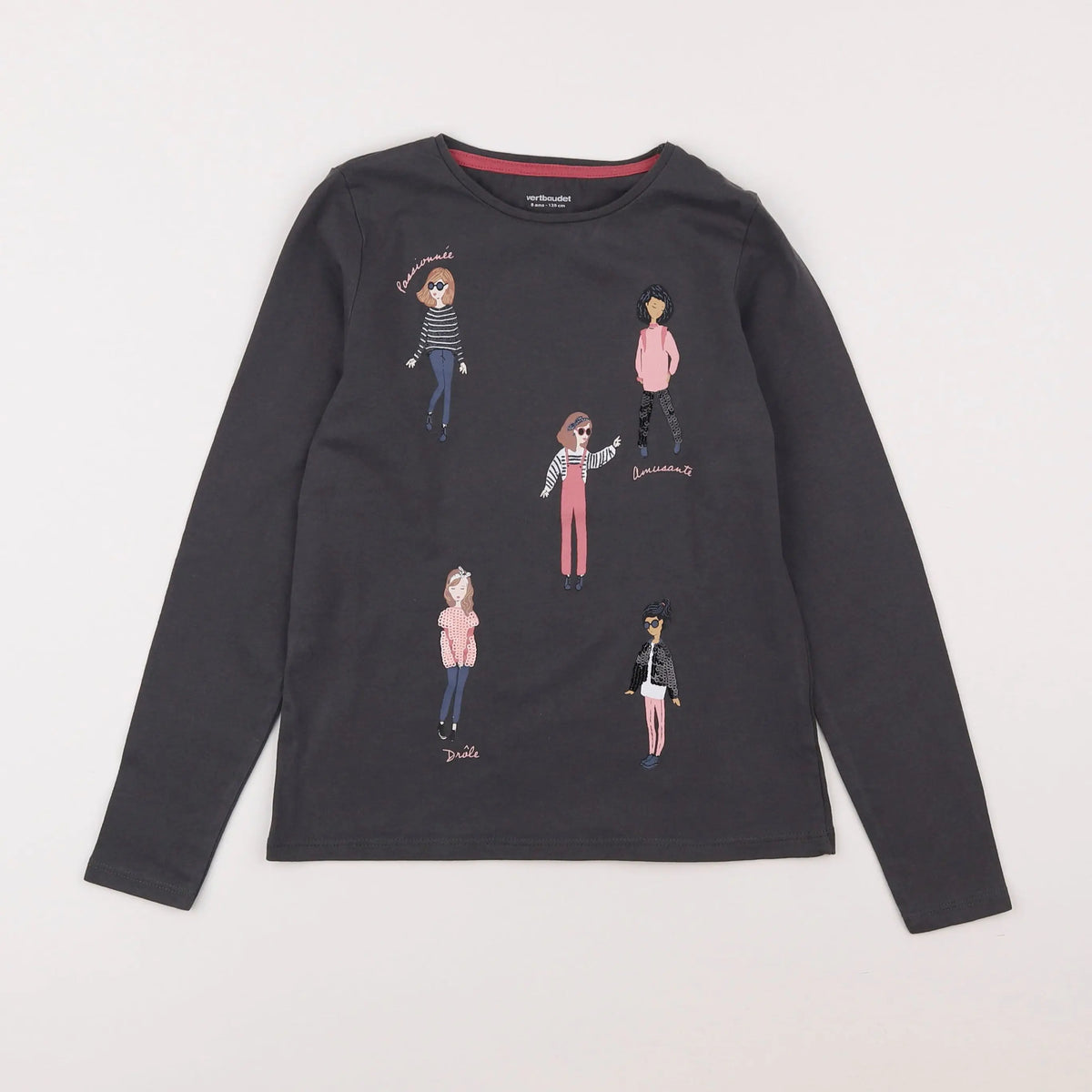Vertbaudet - tee-shirt gris - 8 ans