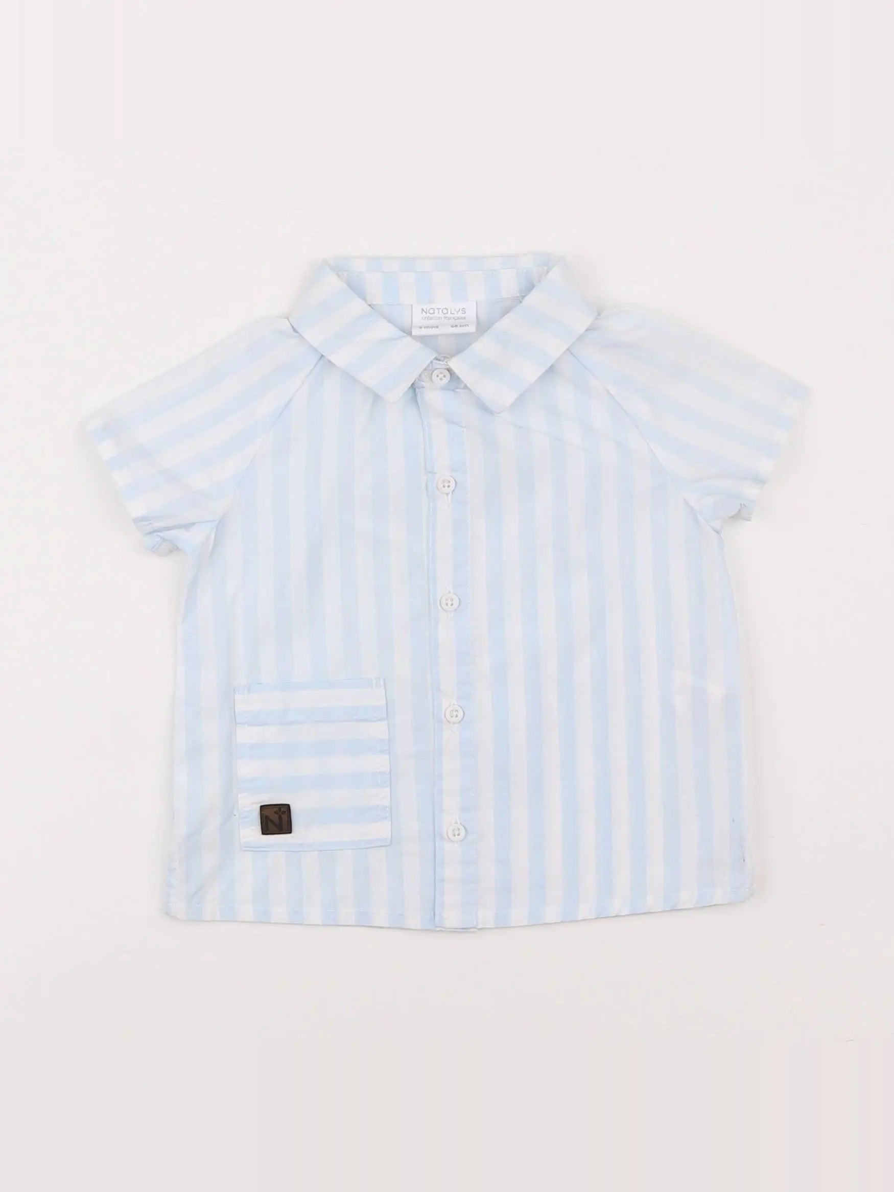 Natalys - chemise bleu - 6 mois