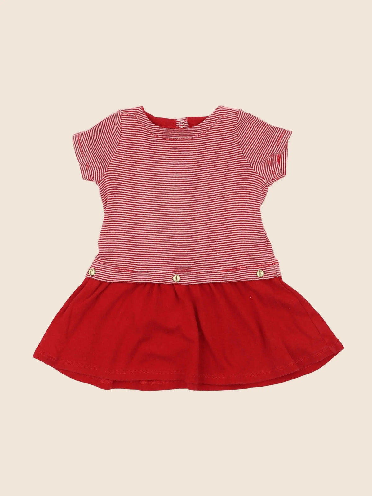 Petit Bateau - robe rouge - 12 mois