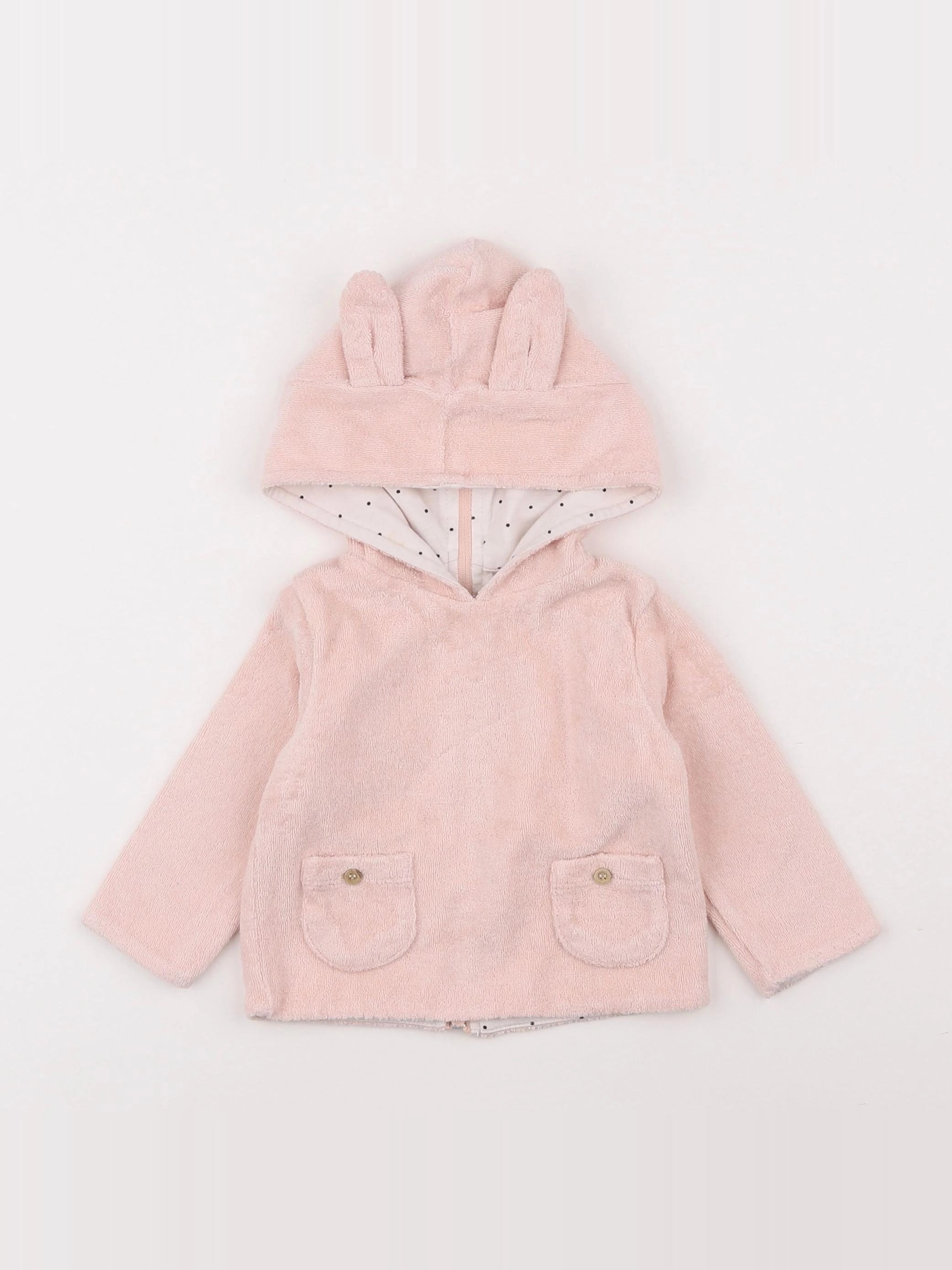 Emile et Ida - gilet rose - 3 mois