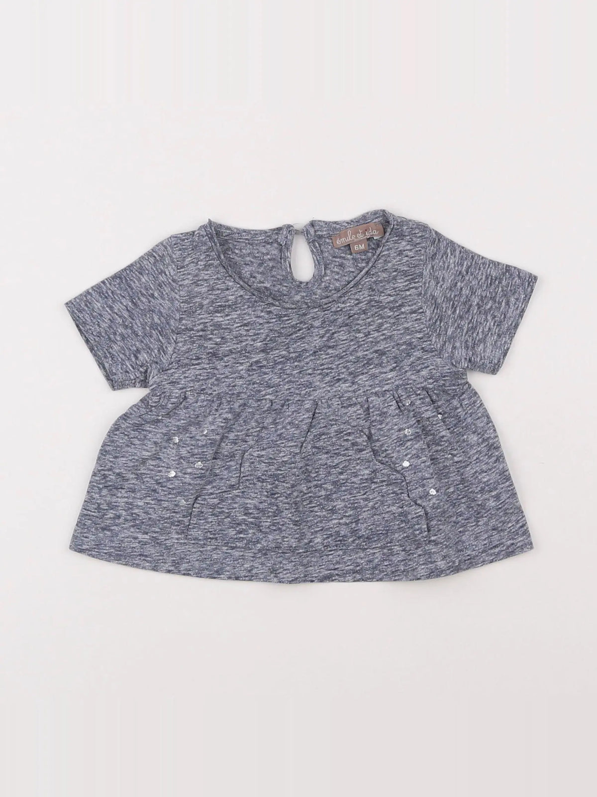 Emile et Ida - tee-shirt bleu - 6 mois