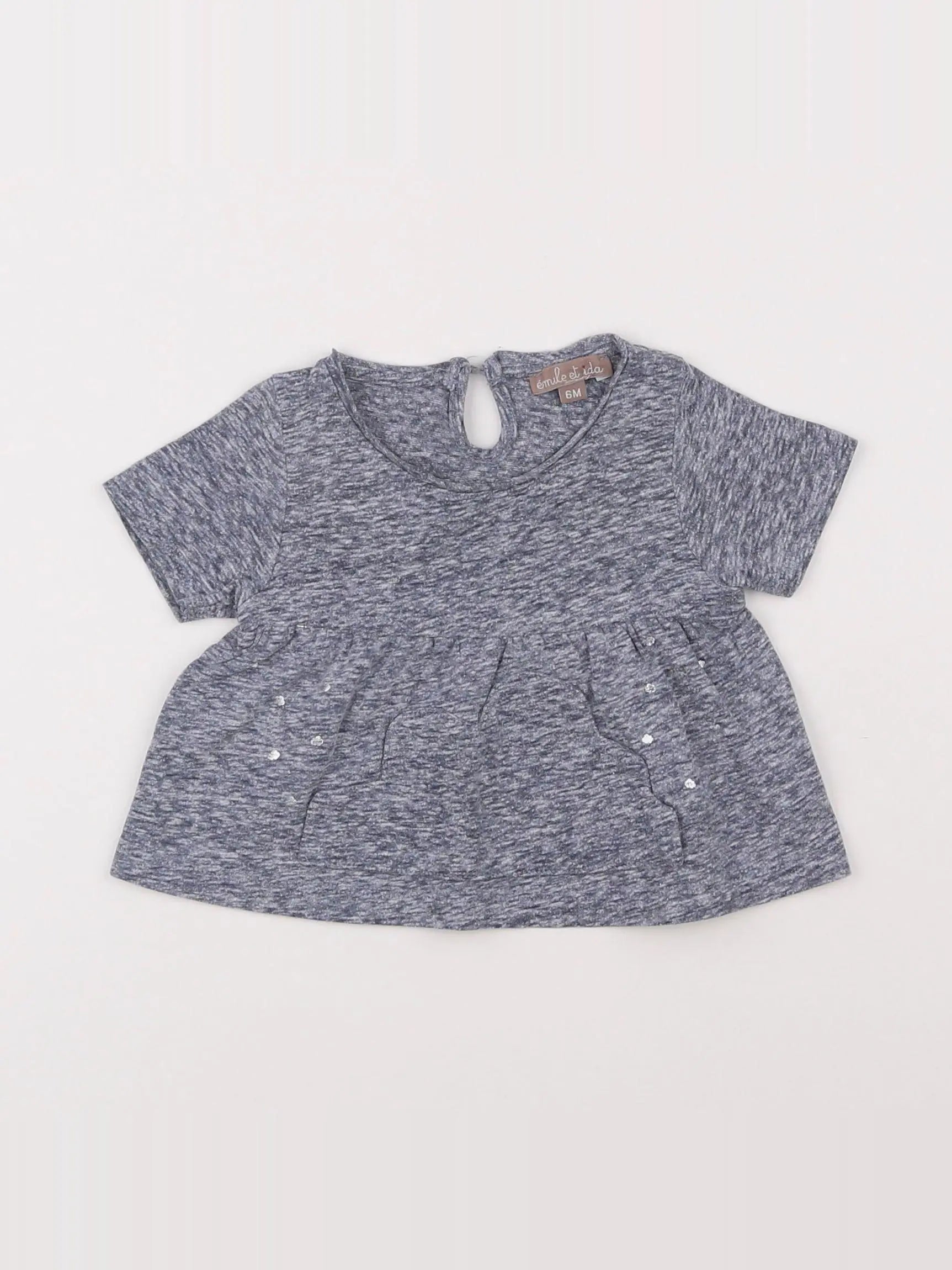 Emile et Ida - tee-shirt bleu - 6 mois