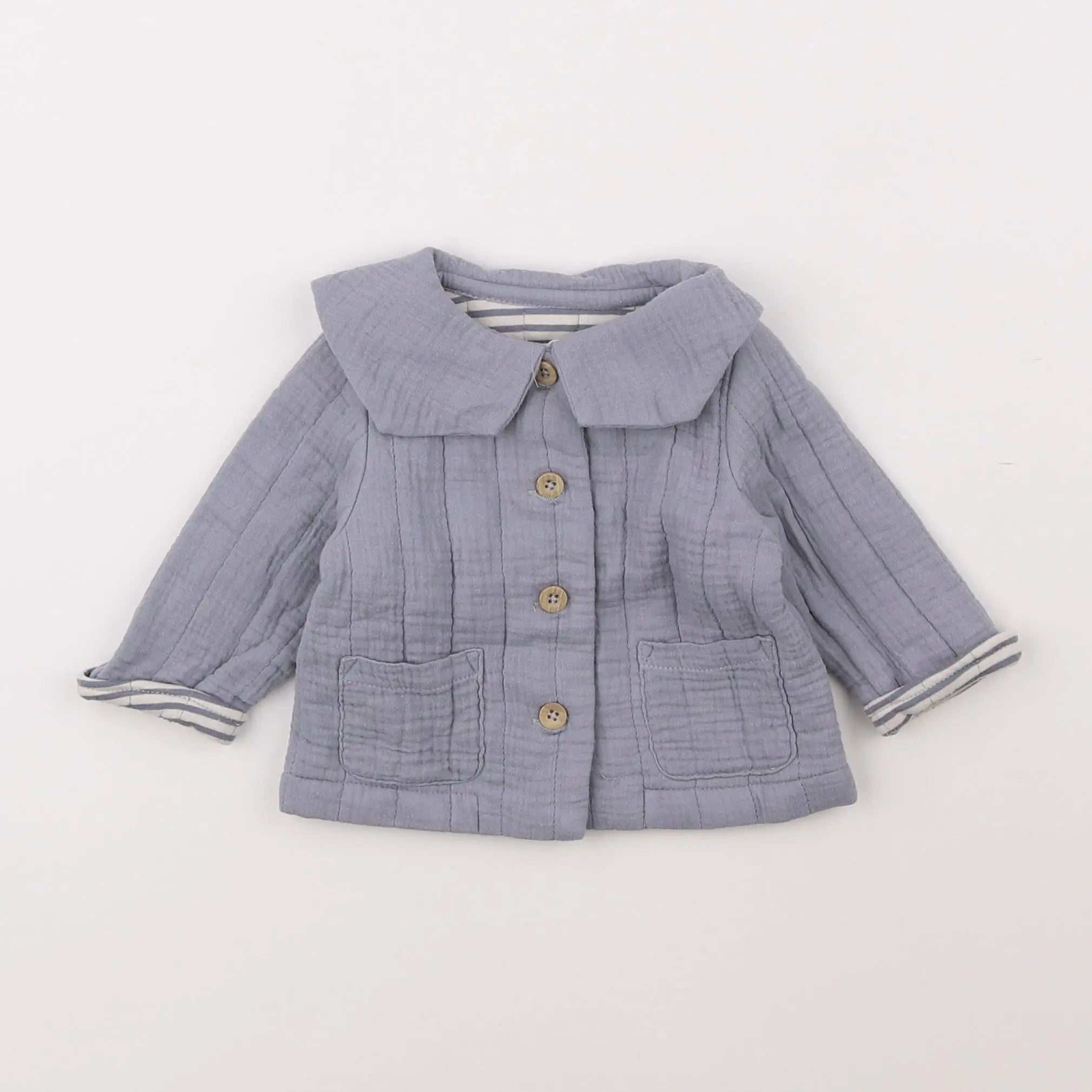 Vertbaudet - veste bleu - 3 mois