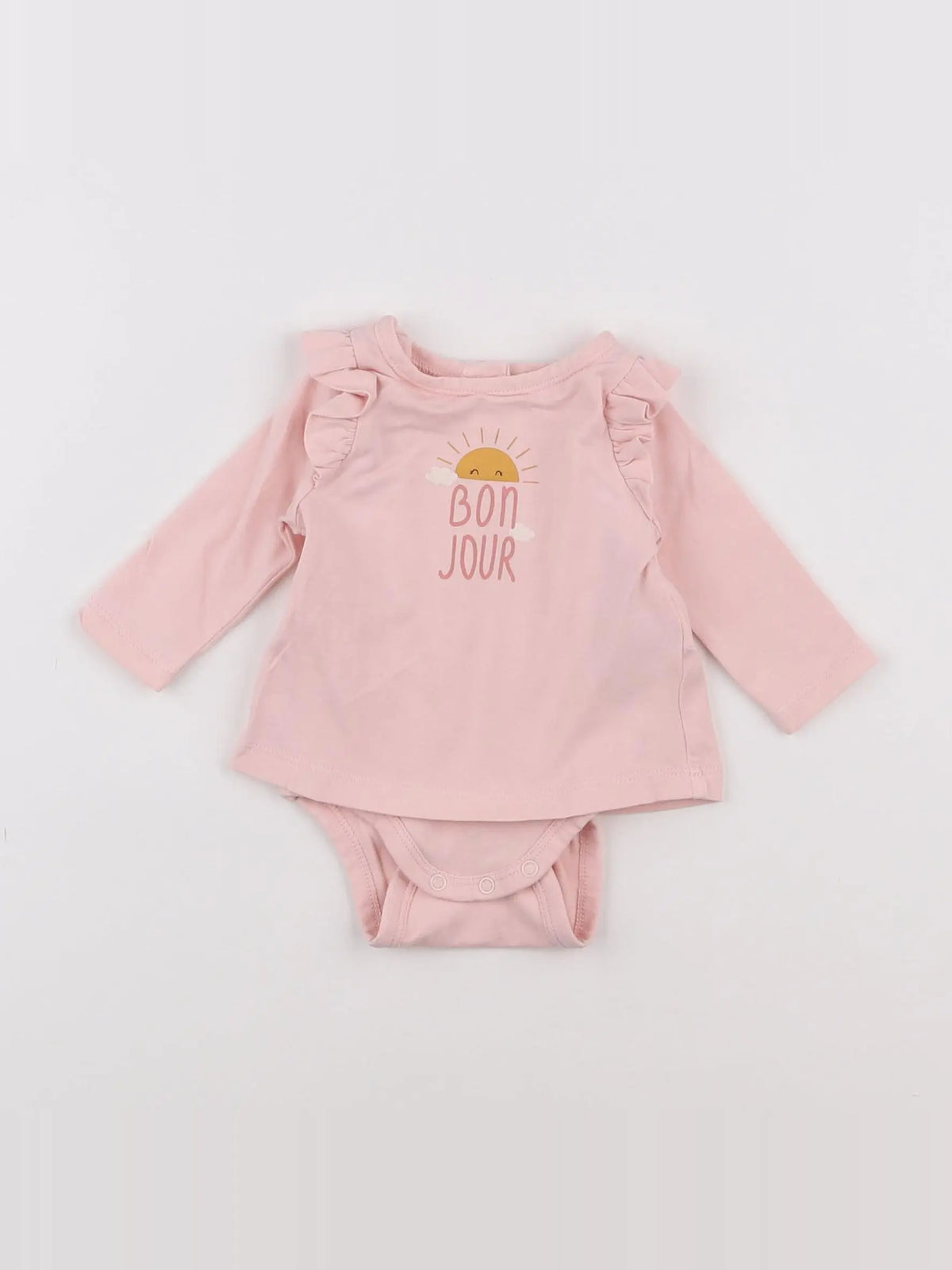 Vertbaudet - body tee-shirt rose - 1 mois