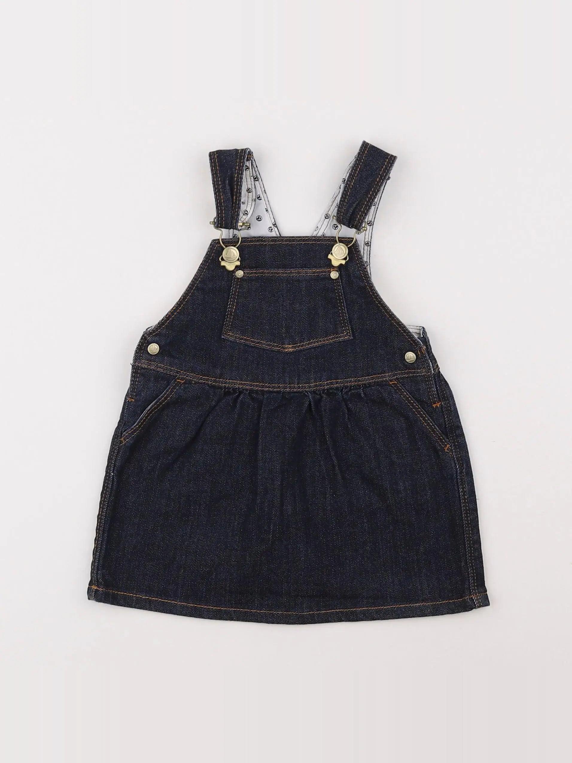 Petit Bateau - robe bleu - 12 mois