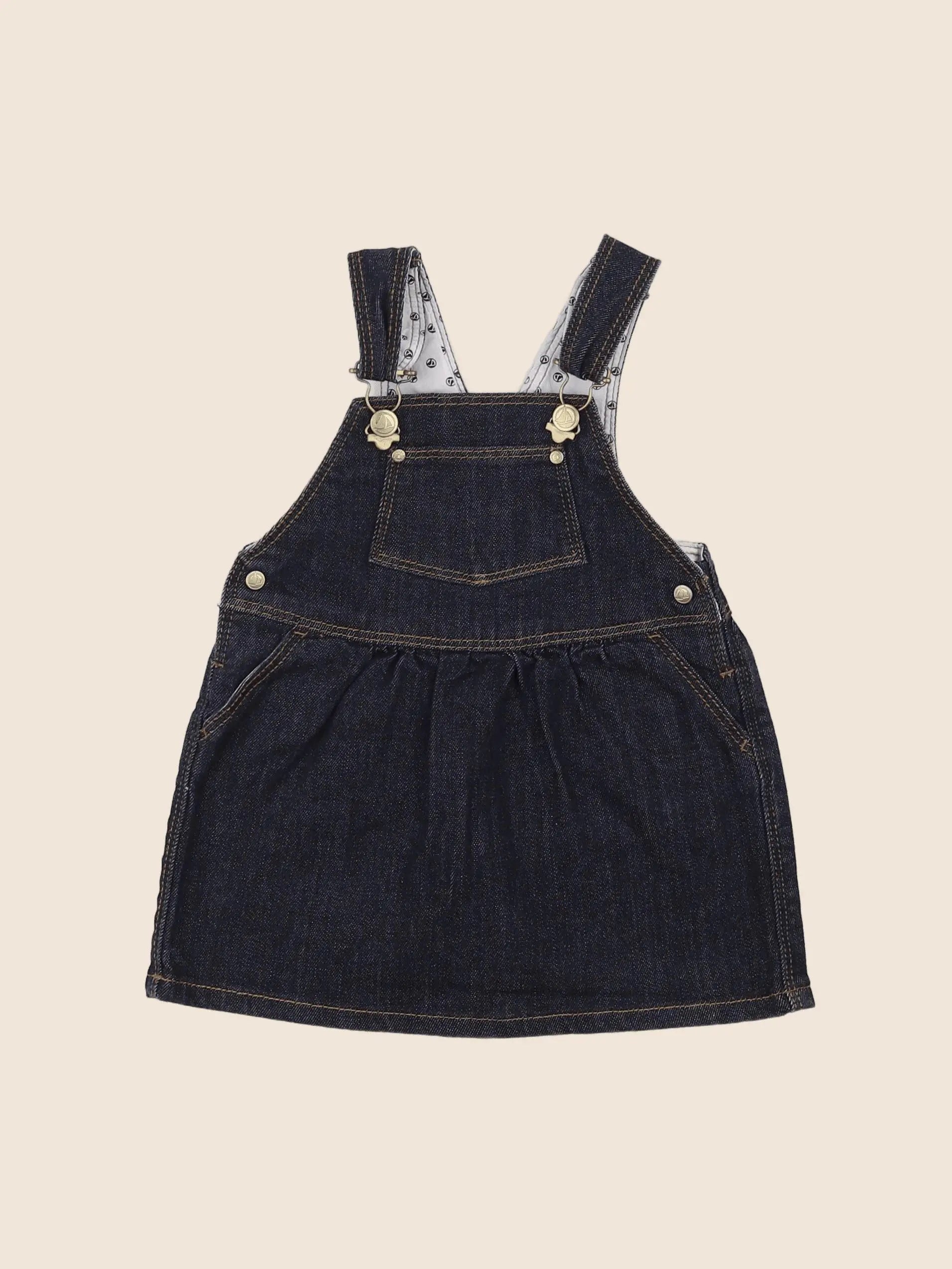 Petit Bateau - robe bleu - 12 mois