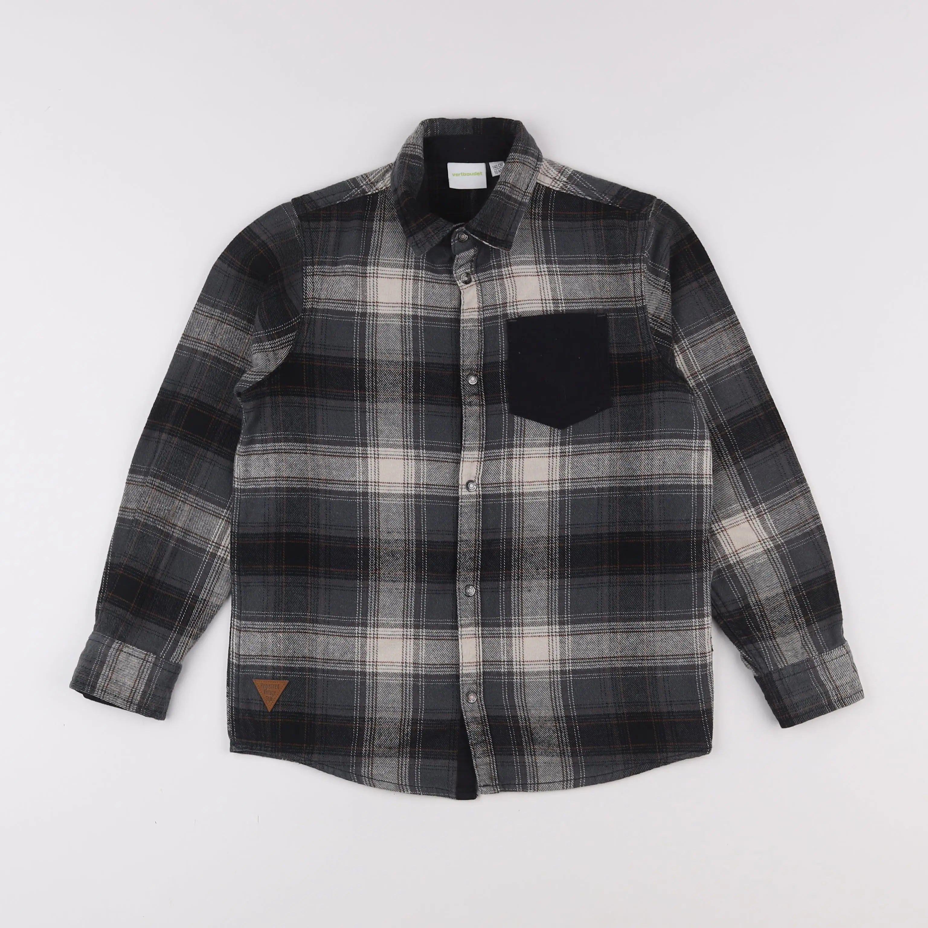 Vertbaudet - chemise gris - 10 ans