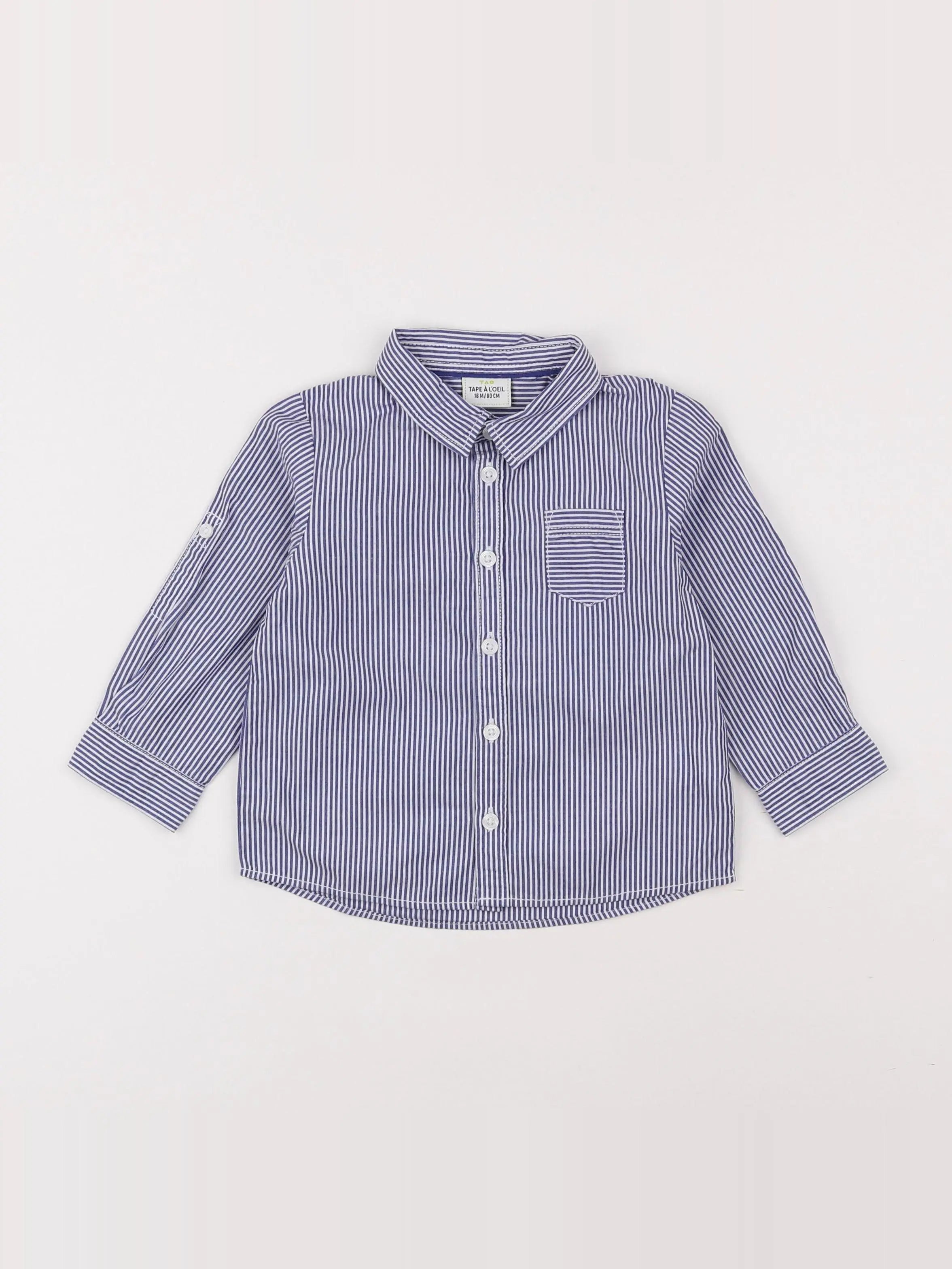Tape à l'oeil - chemise bleu - 18 mois