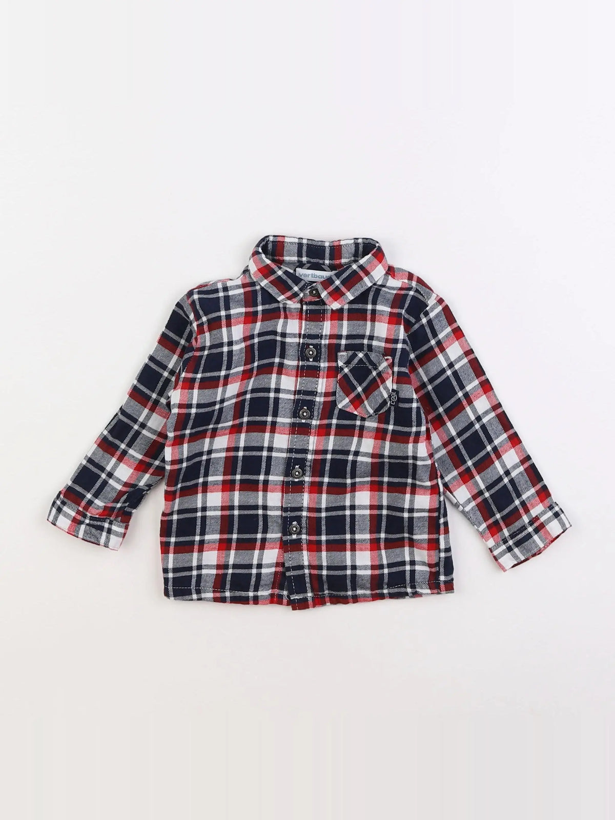 Vertbaudet - chemise bleu - 6/9 mois