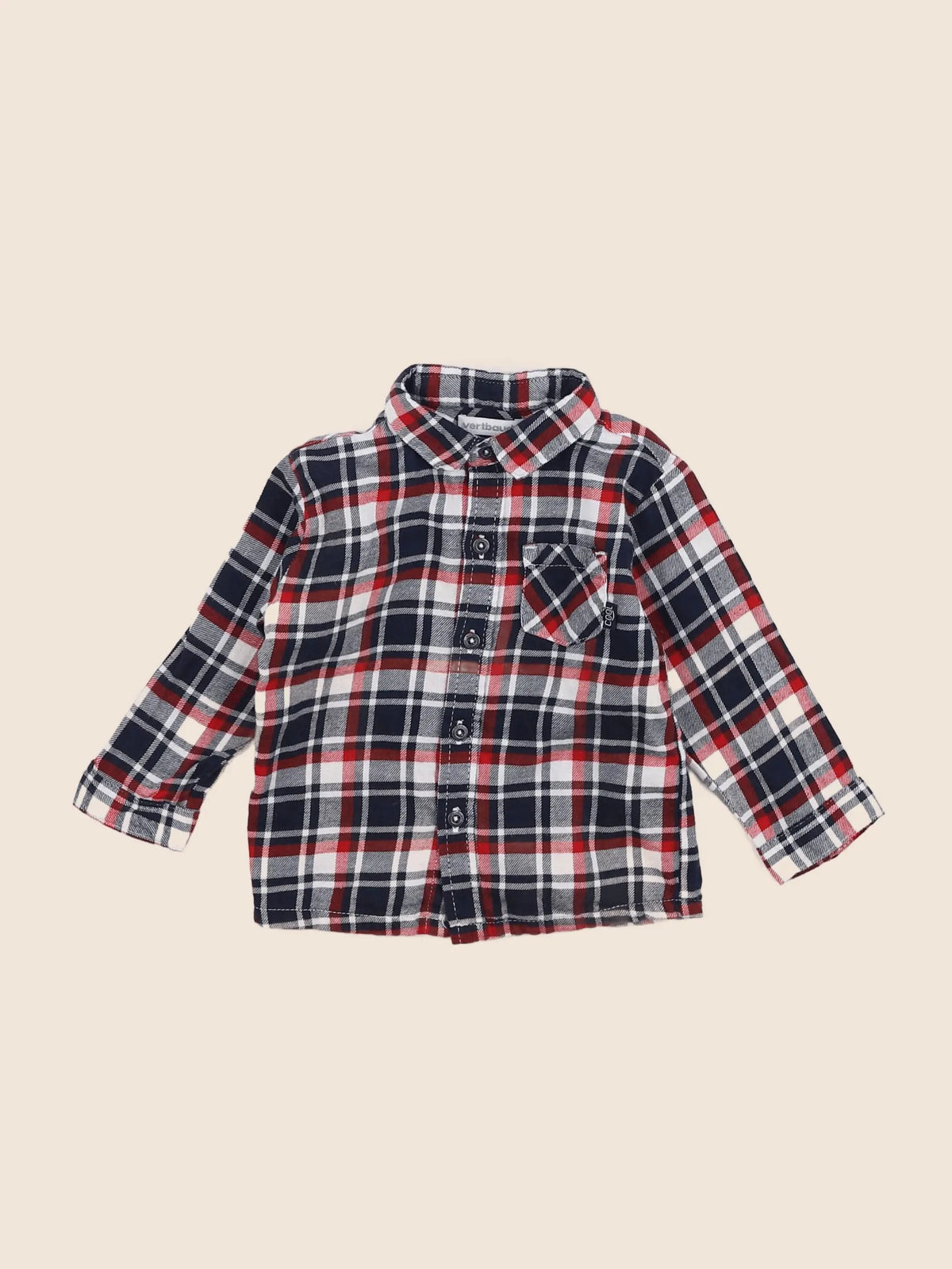 Vertbaudet - chemise bleu - 6/9 mois