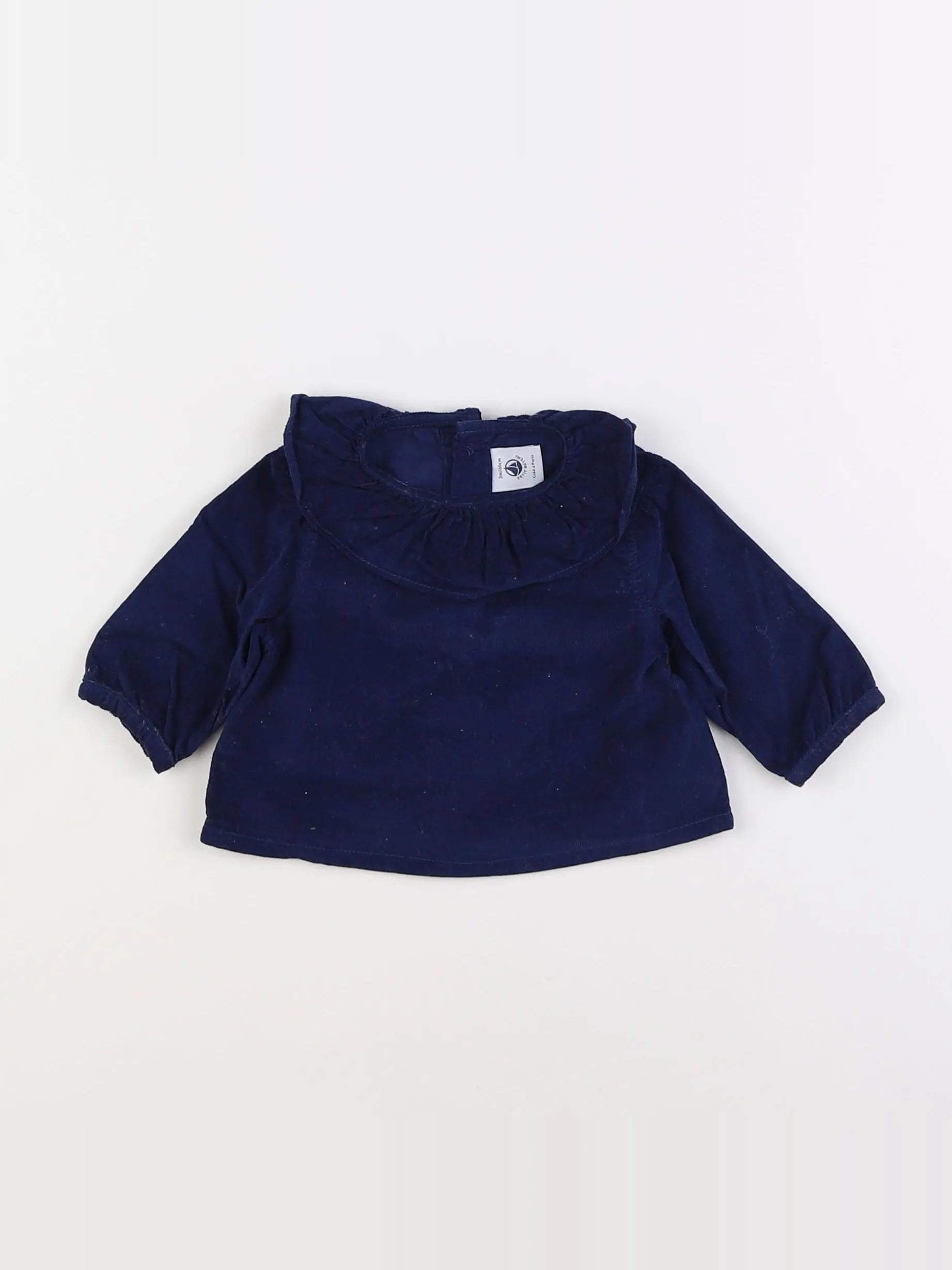 Petit Bateau - blouse bleu - 3 mois