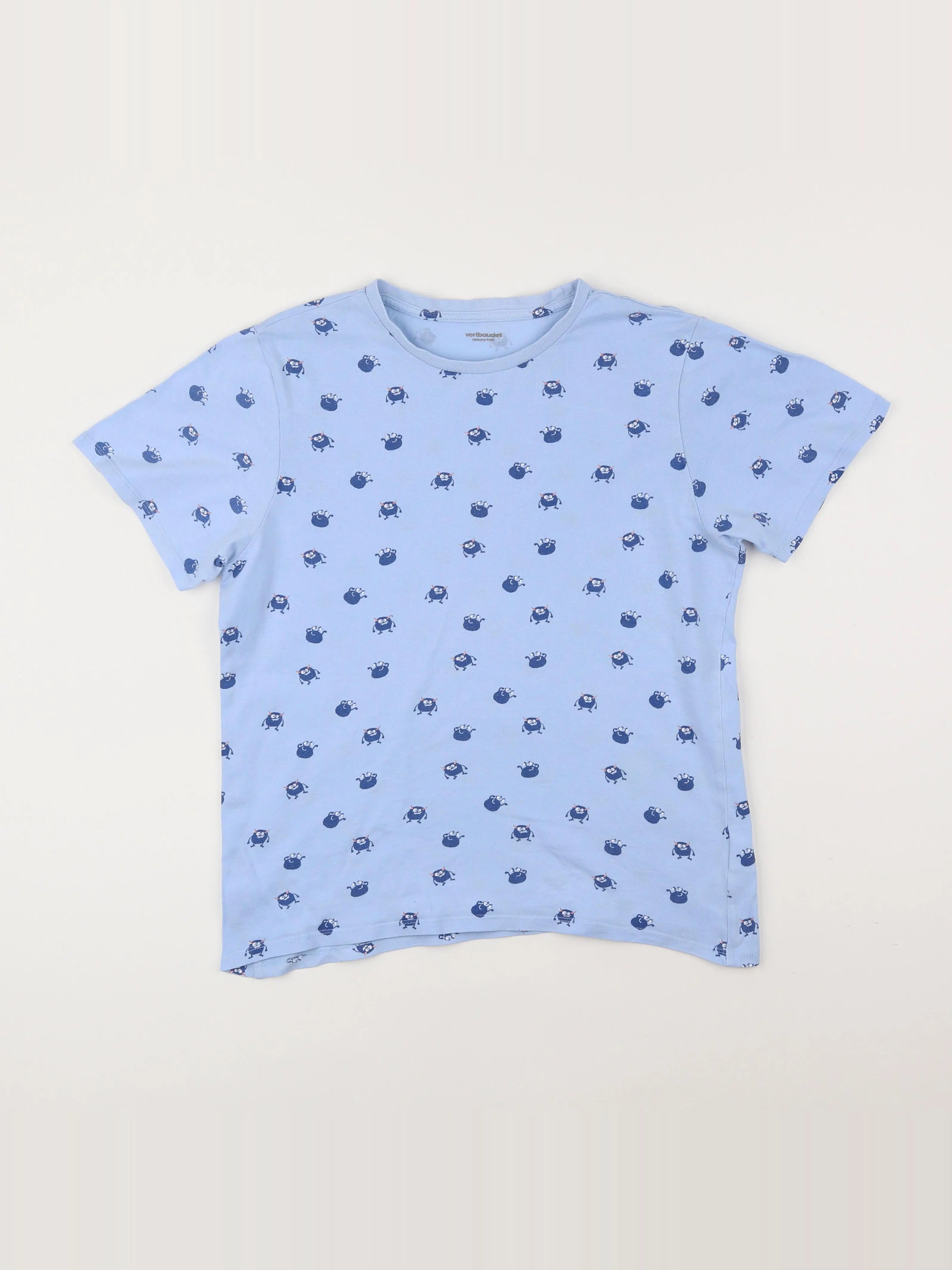 Vertbaudet - tee-shirt bleu - 14 ans