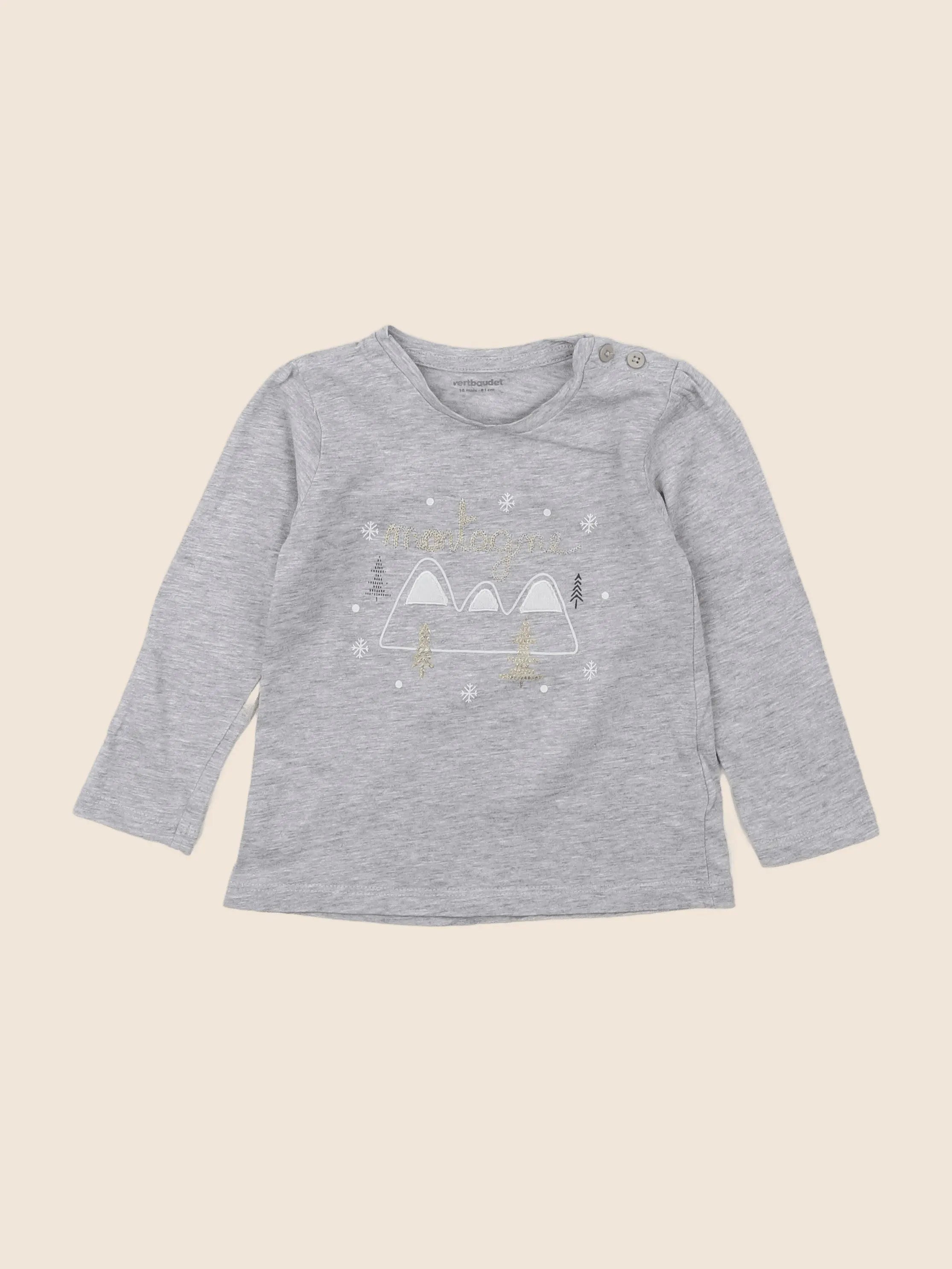 Vertbaudet - tee-shirt gris - 18 mois