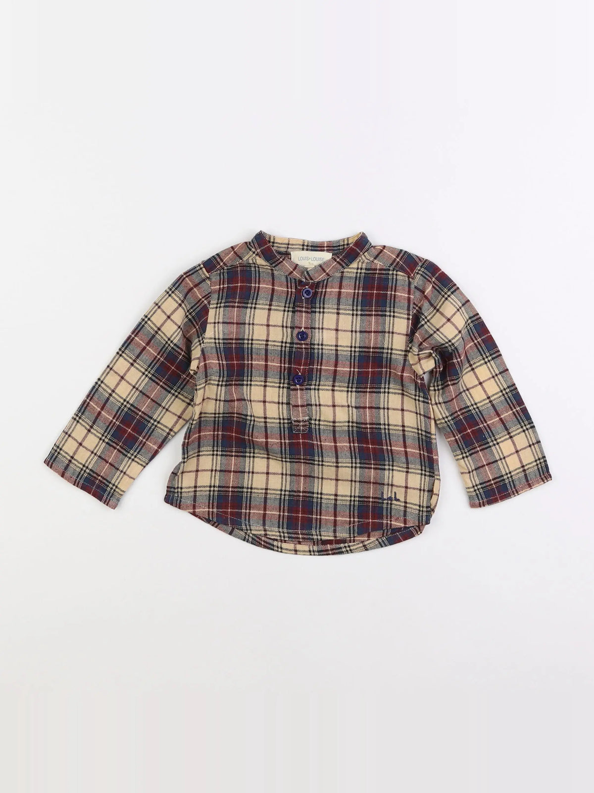 Louis Louise - chemise beige, rouge - 12 mois