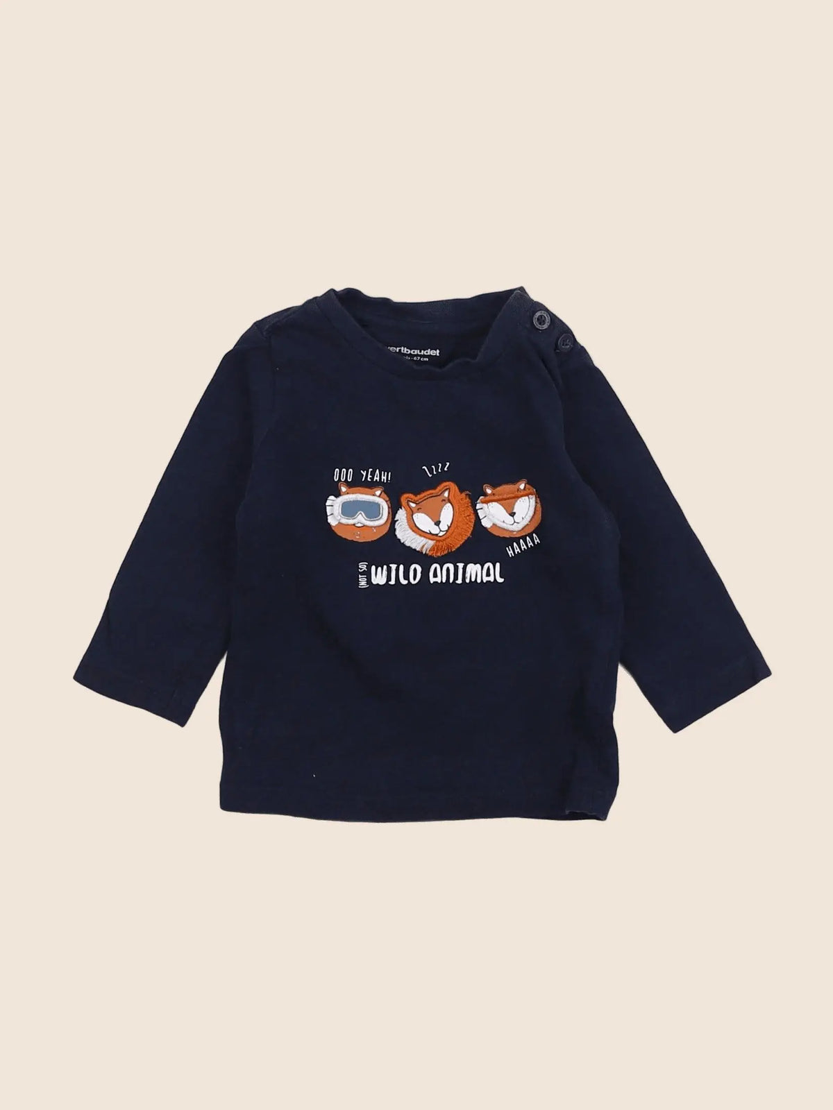 Vertbaudet - tee-shirt bleu - 6 mois