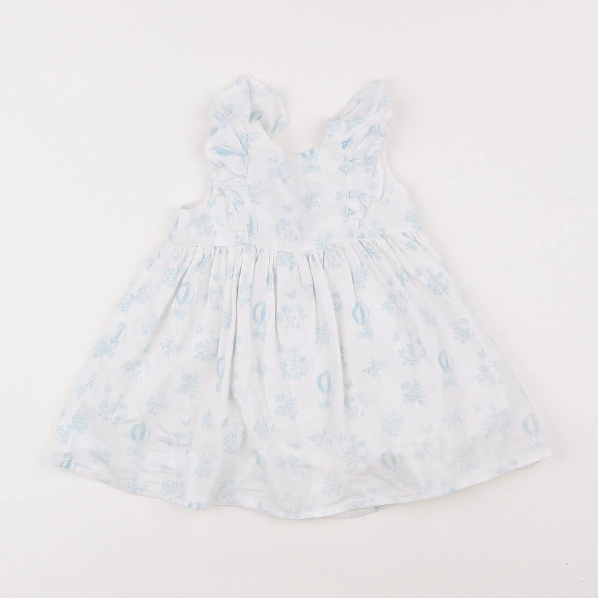 Vertbaudet - robe blanc, bleu - 9 mois