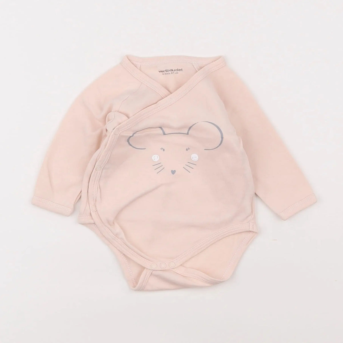 Vertbaudet - body rose - 6 mois