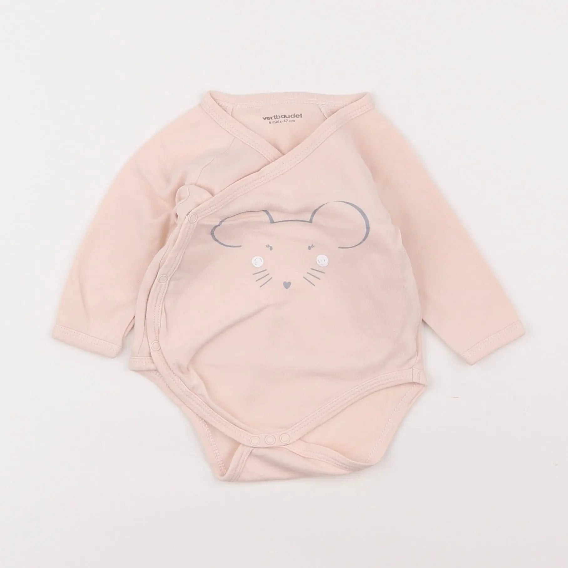 Vertbaudet - body rose - 6 mois