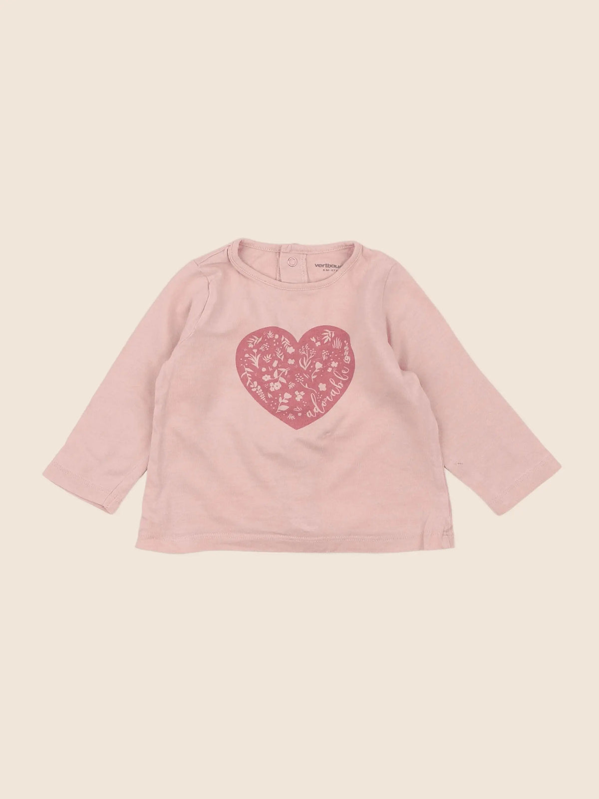 Vertbaudet - tee-shirt rose - 6 mois