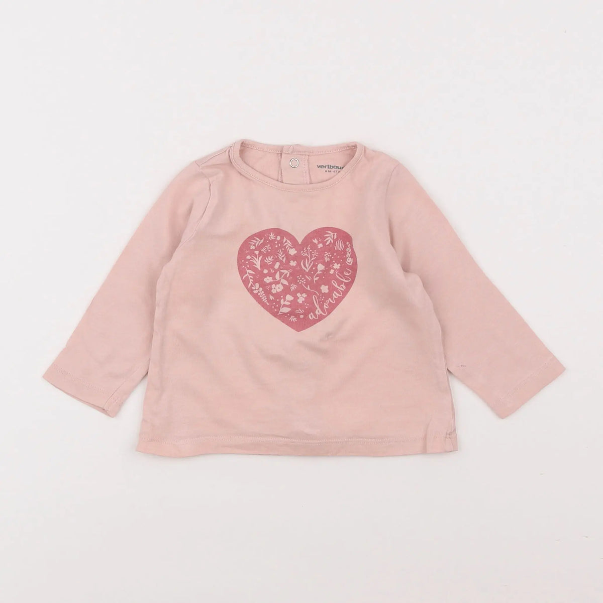Vertbaudet - tee-shirt rose - 6 mois