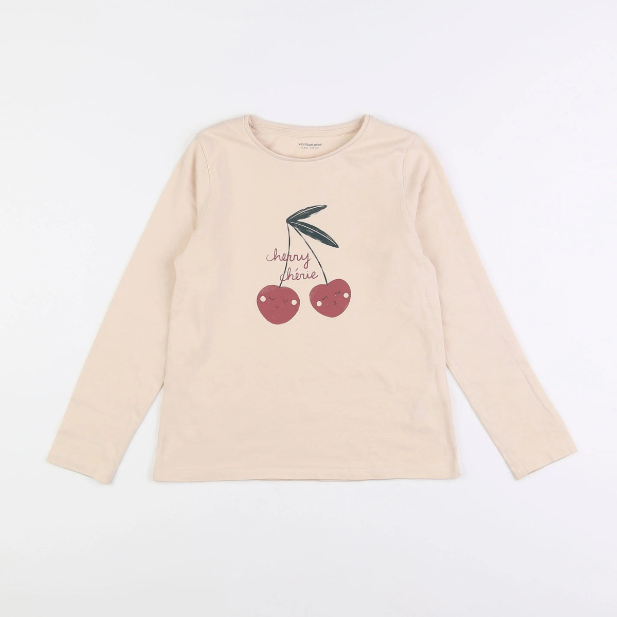 Vertbaudet - tee-shirt beige - 8 ans
