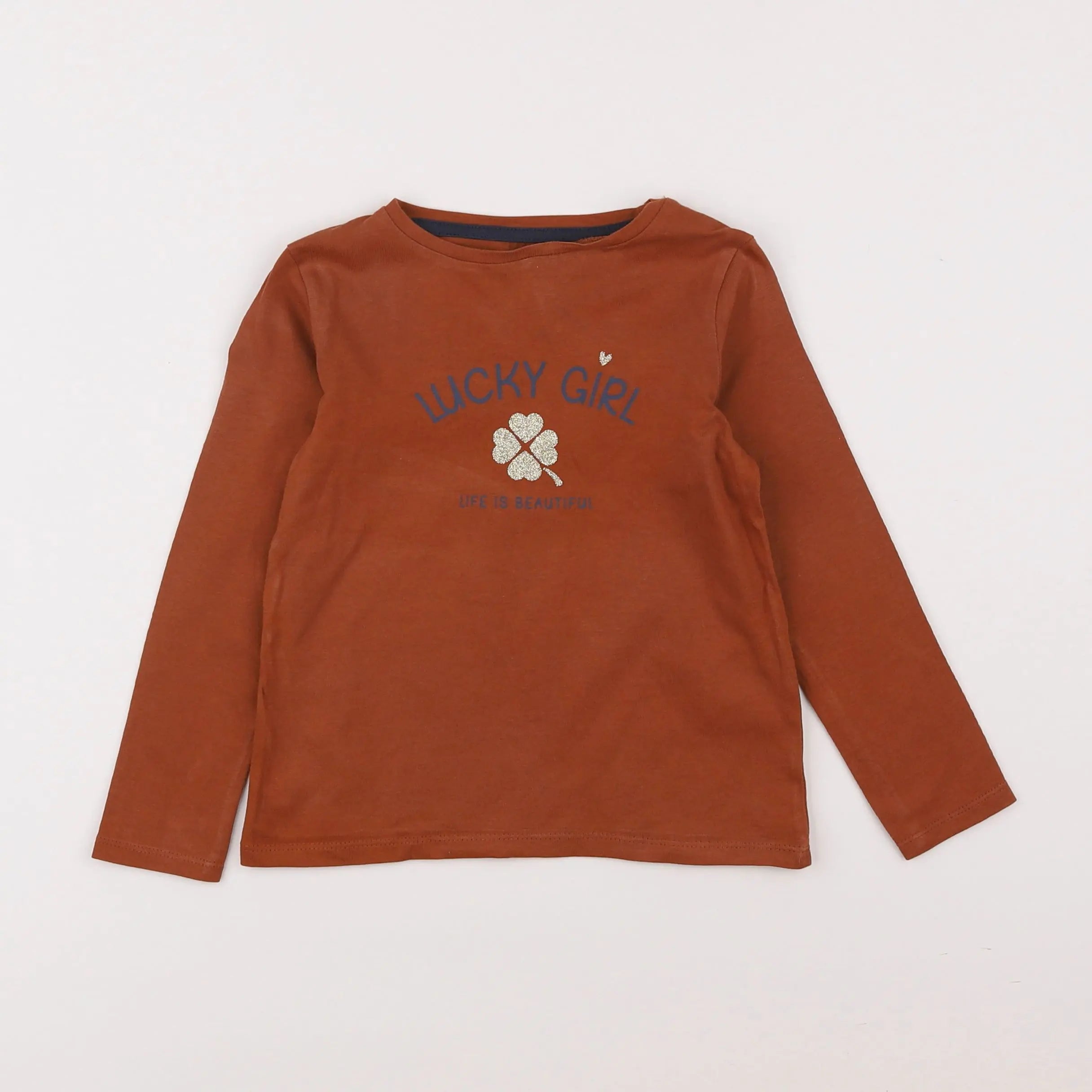 Vertbaudet - tee-shirt marron - 4 ans