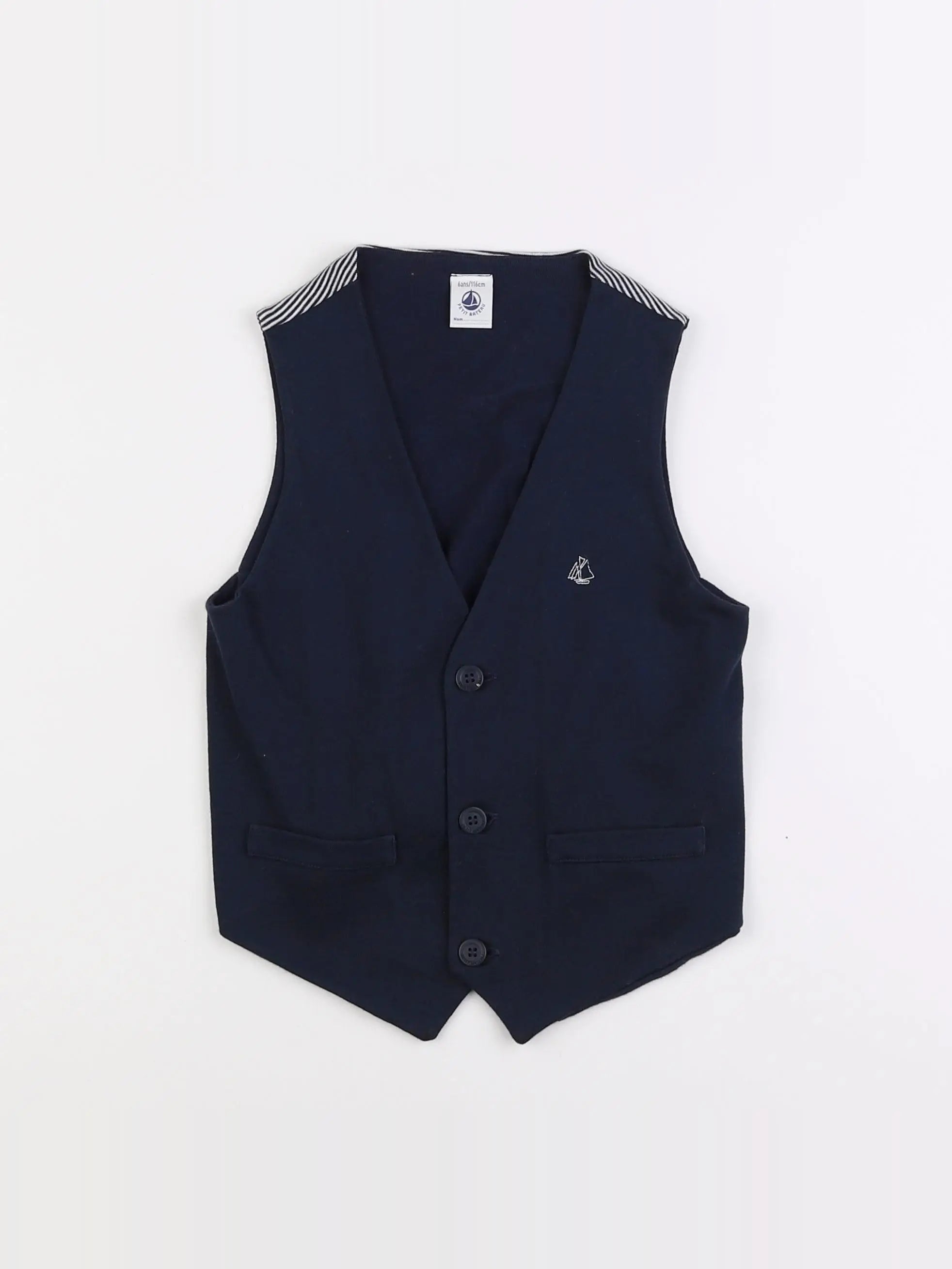 Petit Bateau - gilet bleu - 6 ans