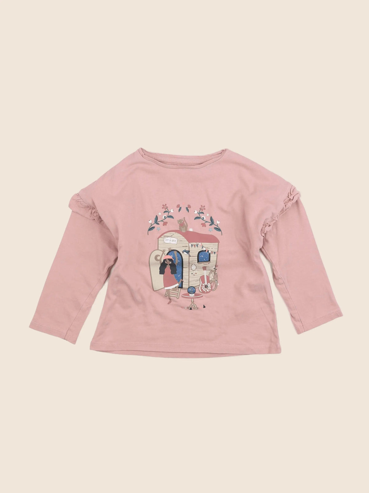 Vertbaudet - tee-shirt rose - 4 ans