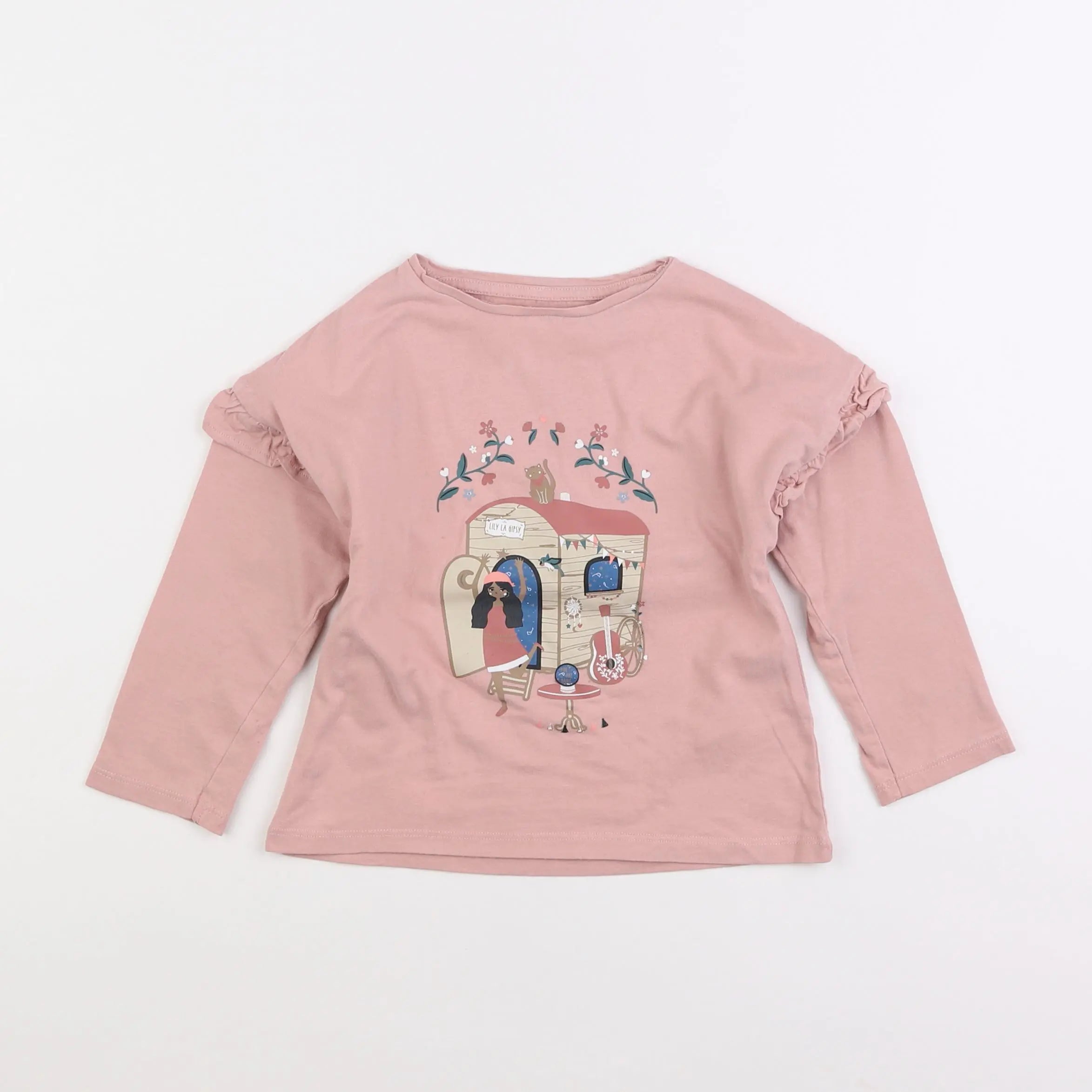 Vertbaudet - tee-shirt rose - 4 ans