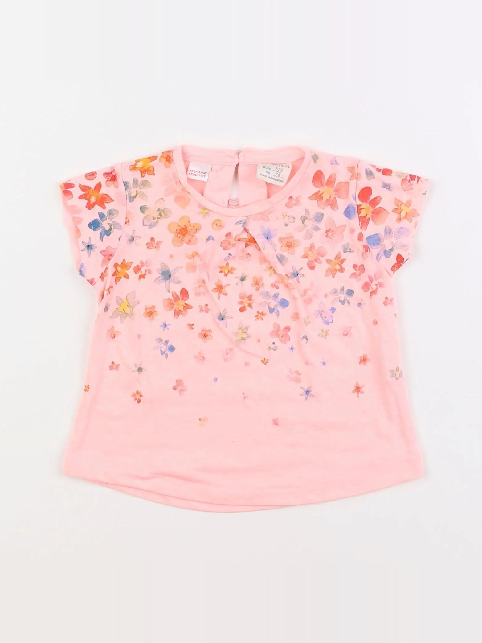 Zara - tee-shirt rose - 6/9 mois