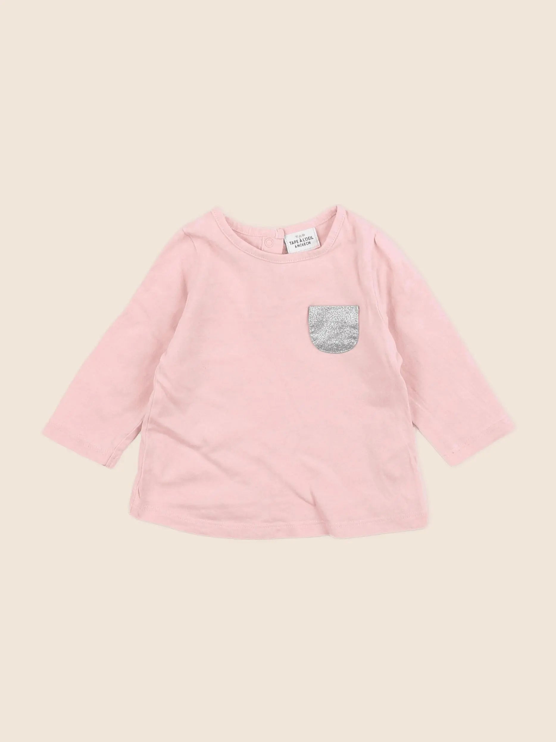 Vertbaudet - tee-shirt rose - 6 mois