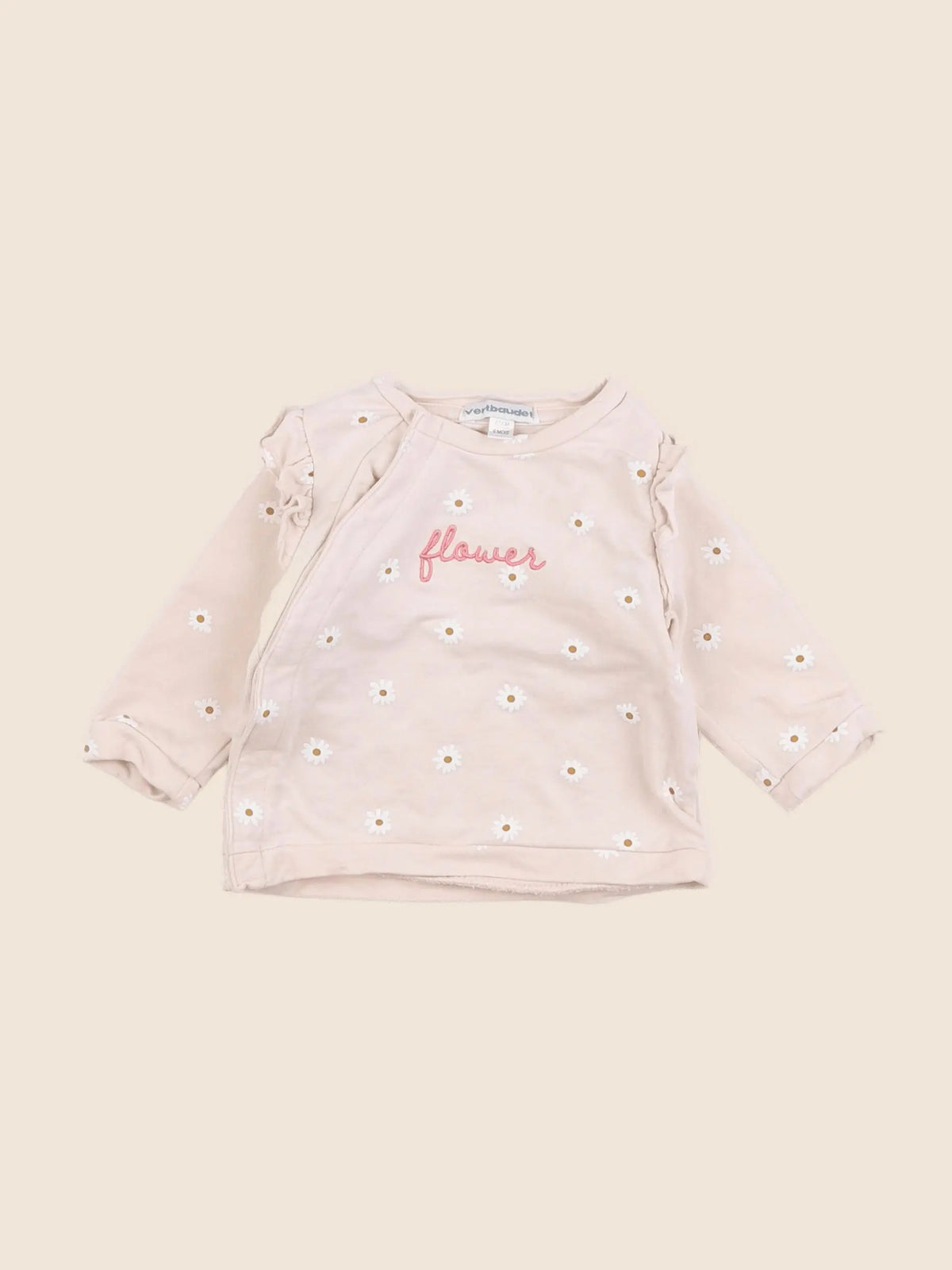 Vertbaudet - sweat rose - 6 mois
