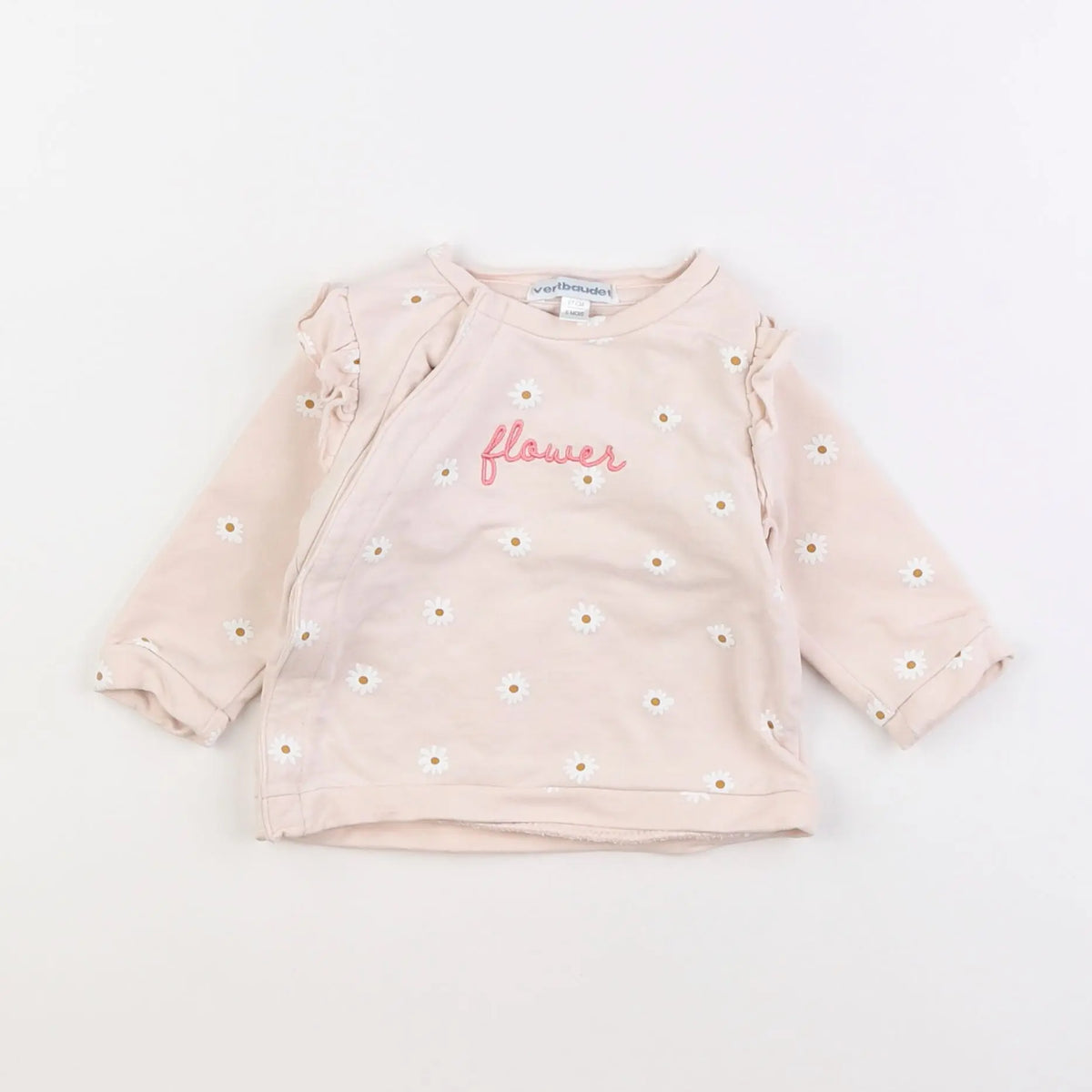 Vertbaudet - sweat rose - 6 mois