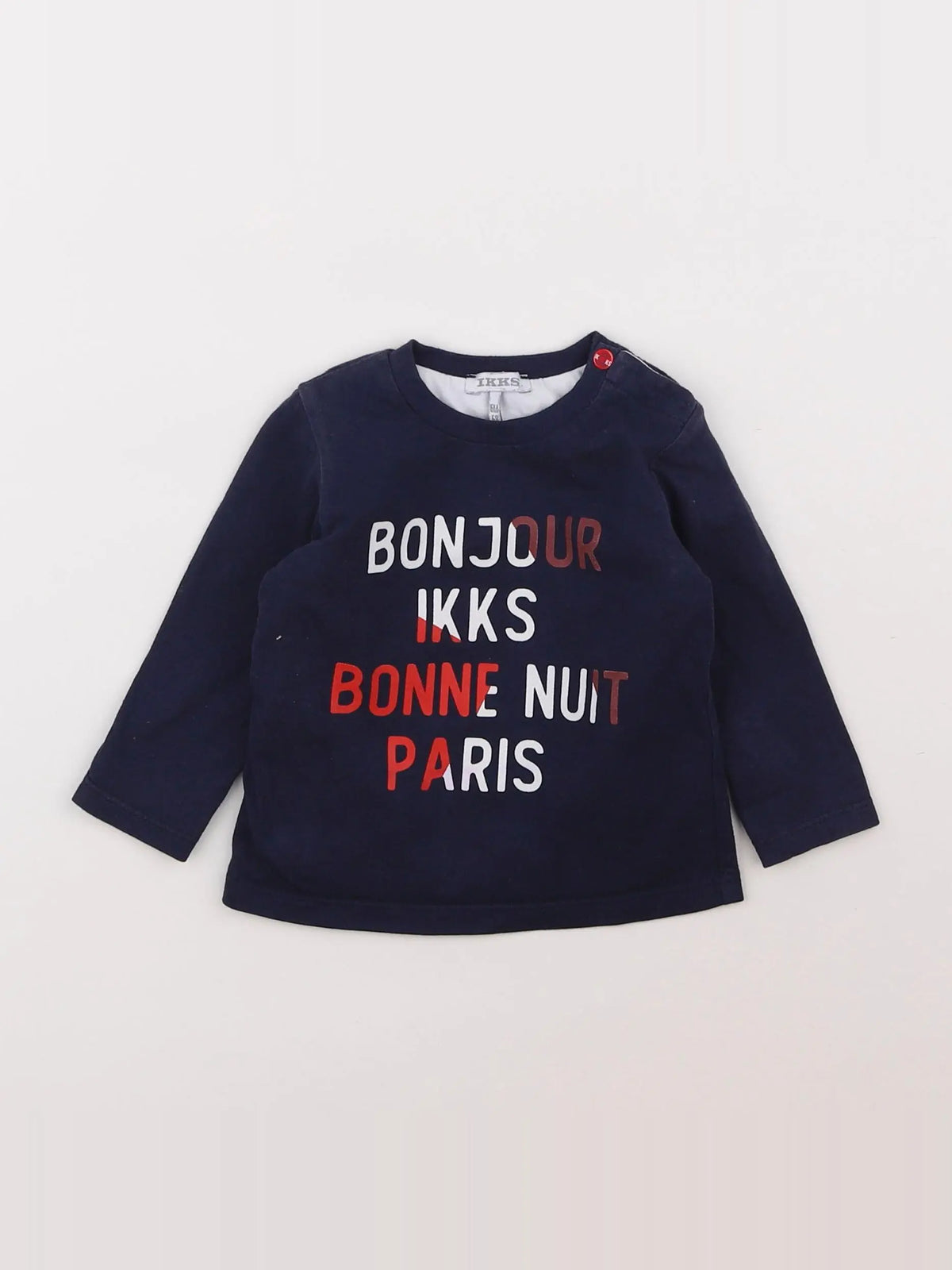 IKKS - tee-shirt réversible blanc, bleu - 6 mois