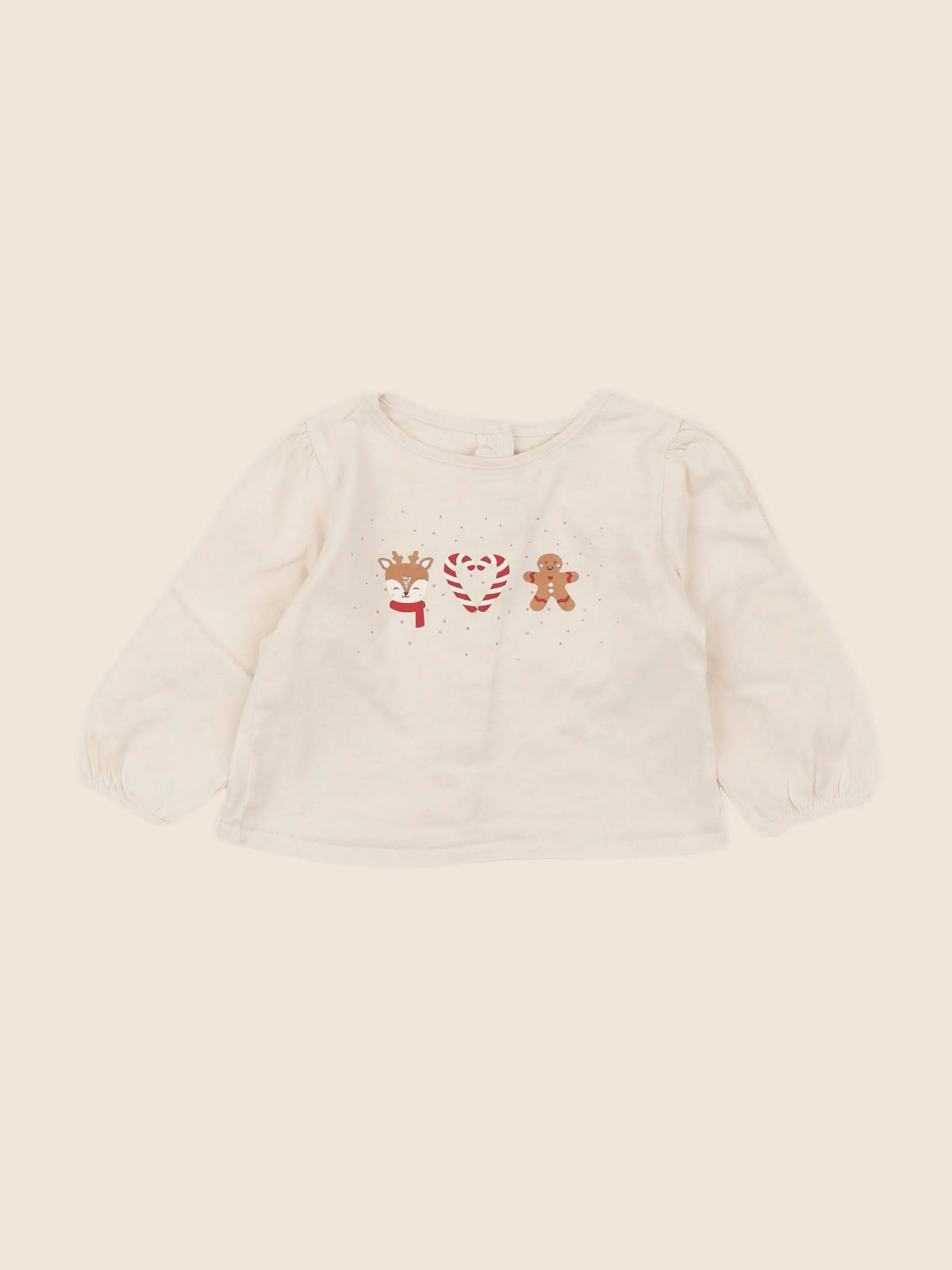 Vertbaudet - tee-shirt beige - 9 mois