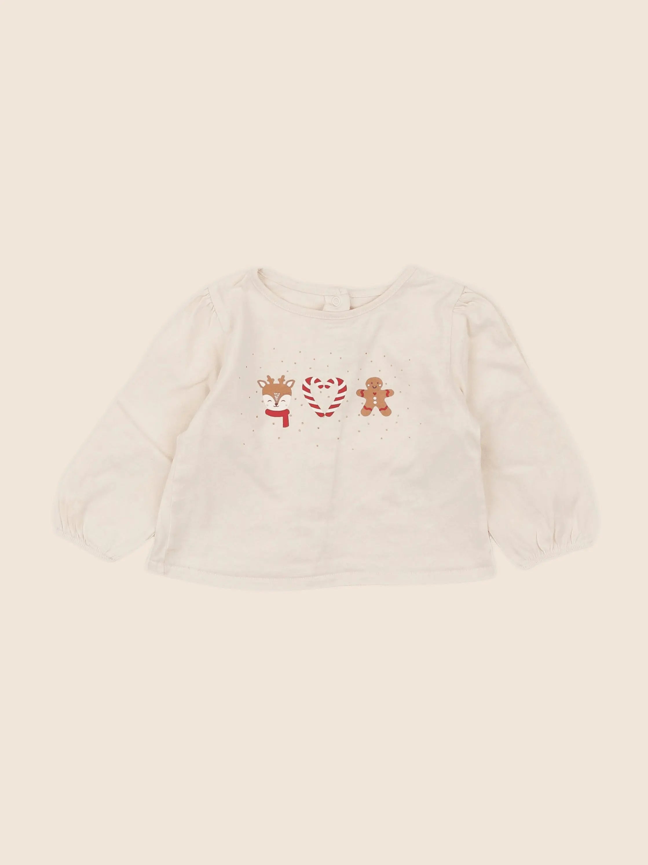 Vertbaudet - tee-shirt beige - 9 mois