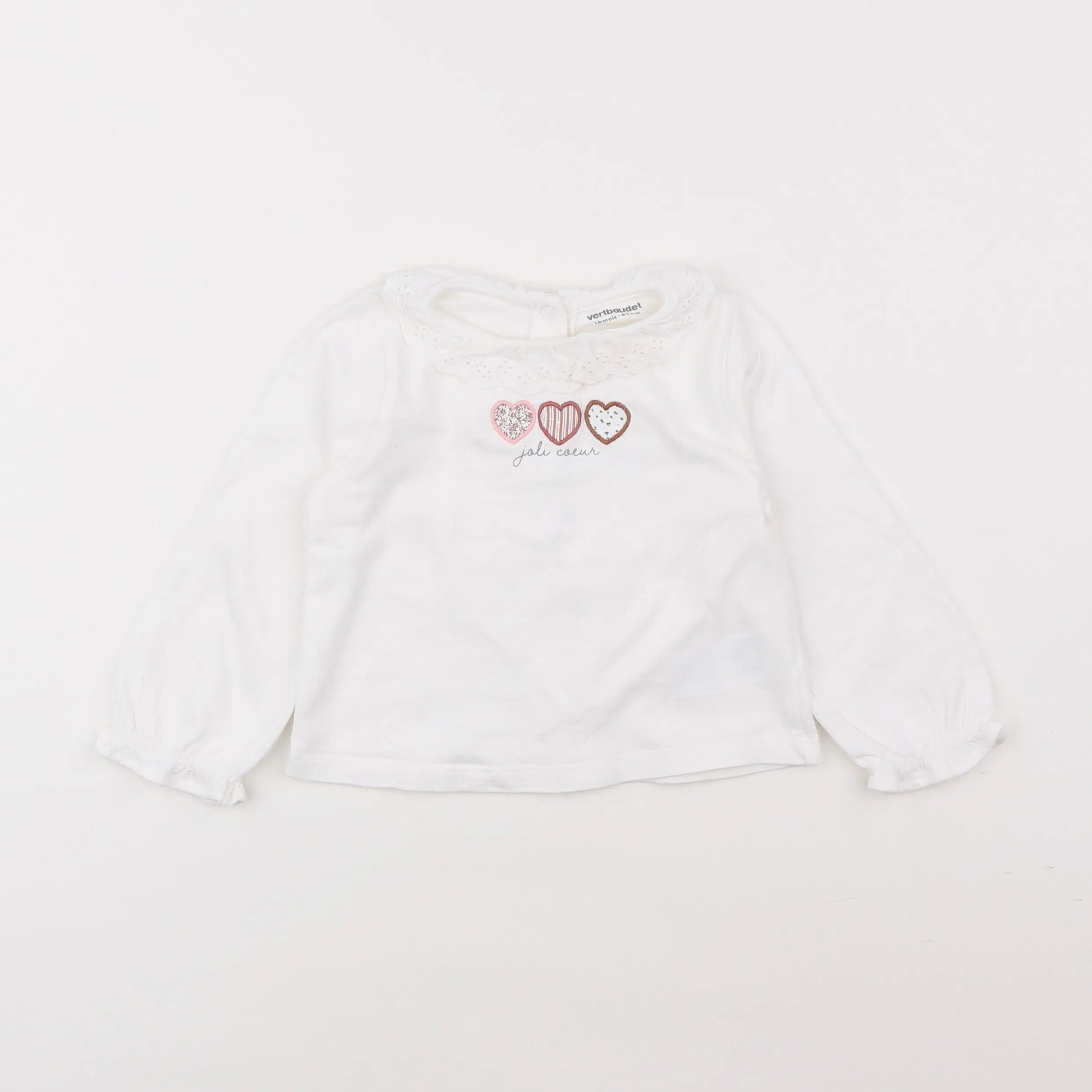 Vertbaudet - tee-shirt blanc - 18 mois