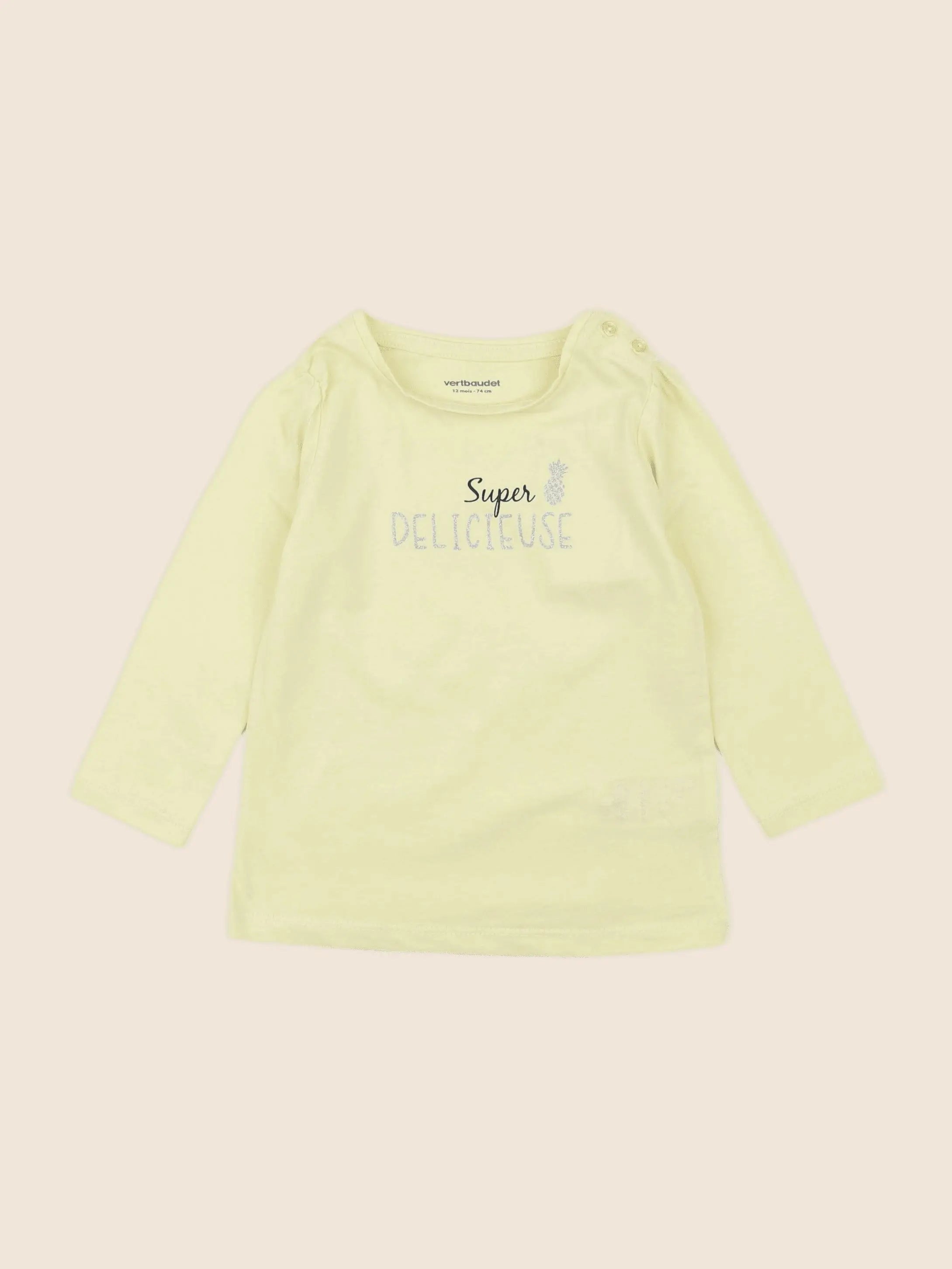 Vertbaudet - tee-shirt jaune - 12 mois