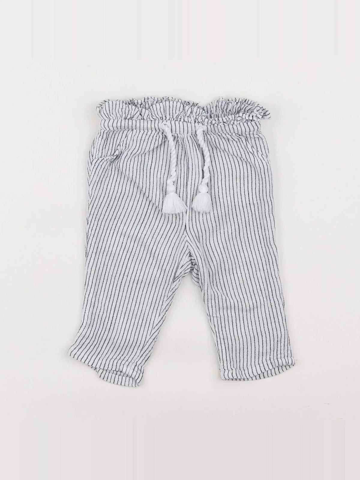 Cyrillus - pantalon bleu, blanc - 6 mois