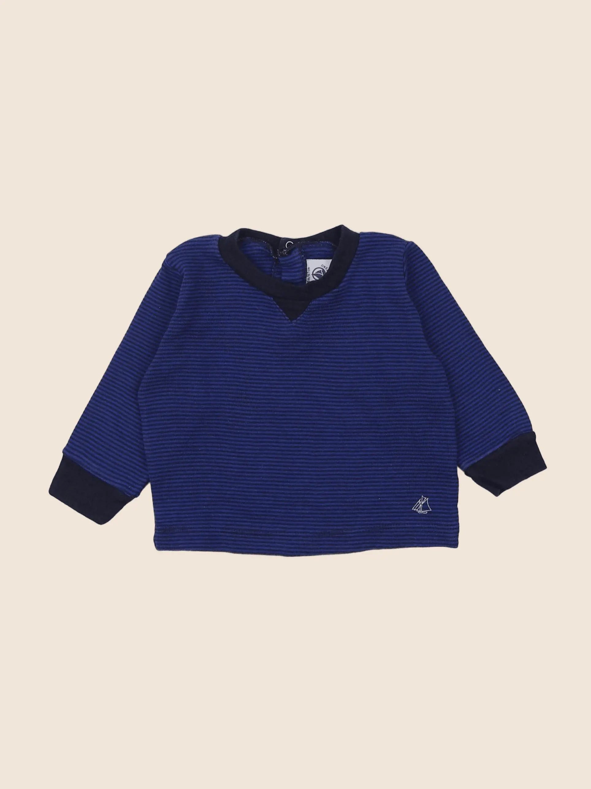 Petit Bateau - tee-shirt bleu - 6 mois
