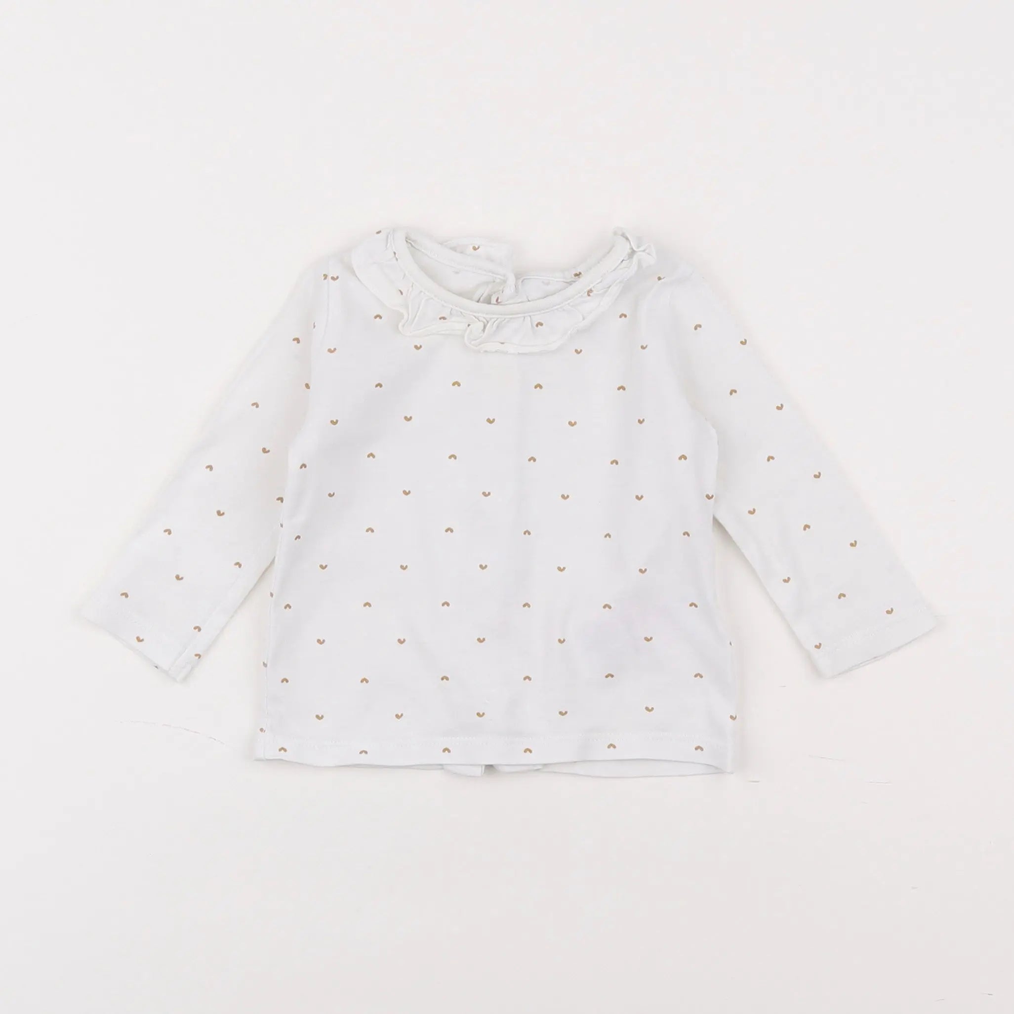 Vertbaudet - tee-shirt blanc, or - 6 mois
