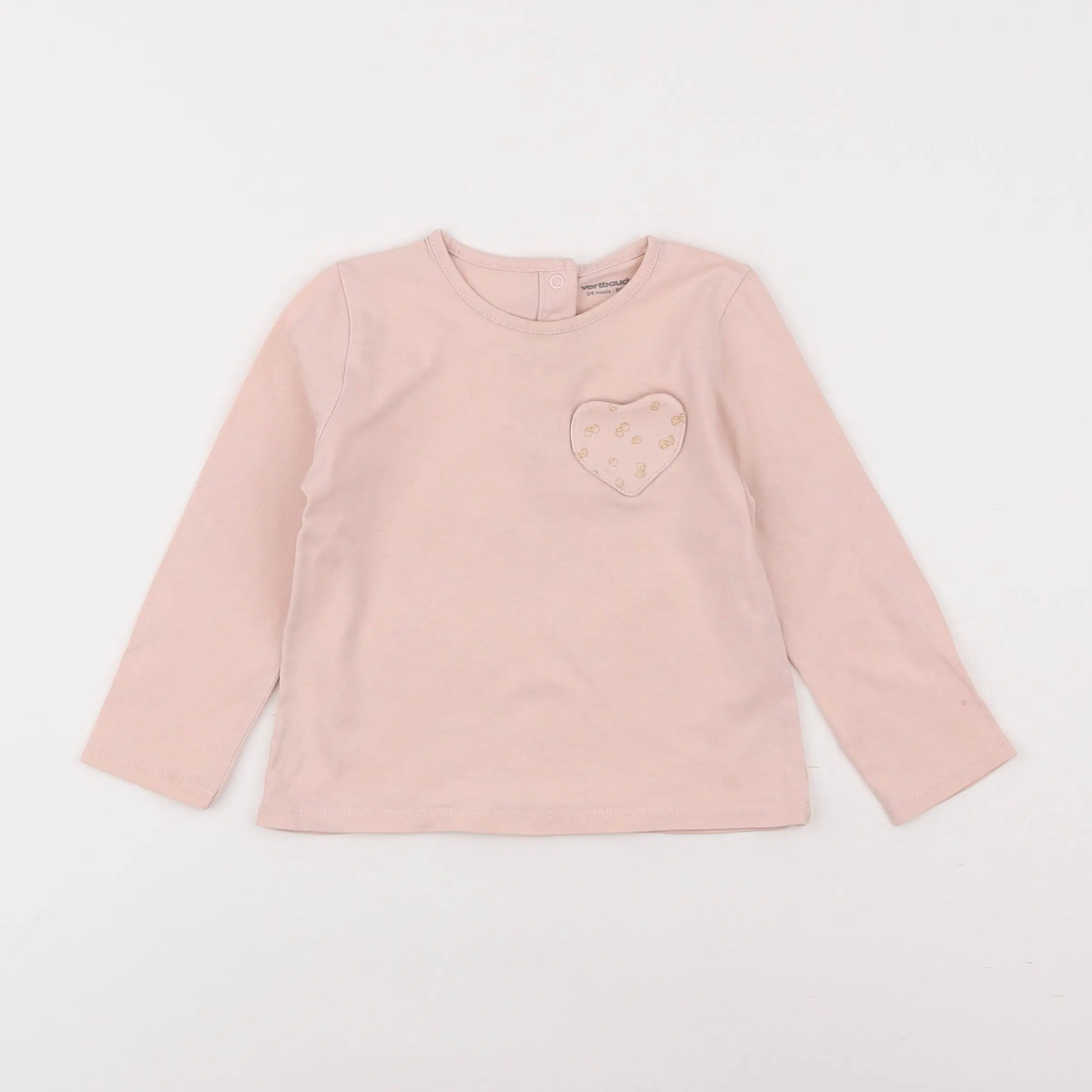 Vertbaudet - tee-shirt rose - 2 ans