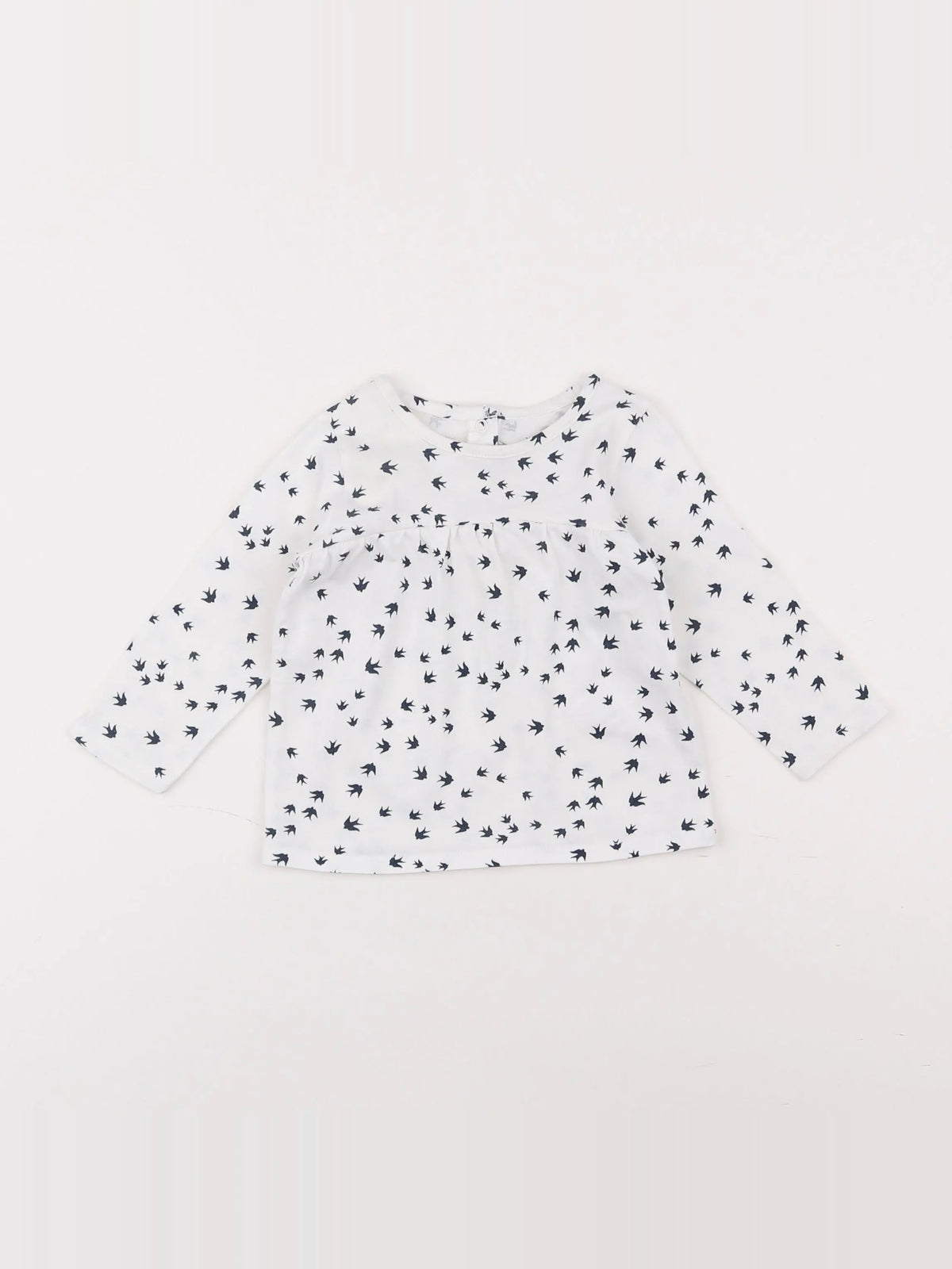 Vertbaudet - tee-shirt blanc, bleu - 6 mois