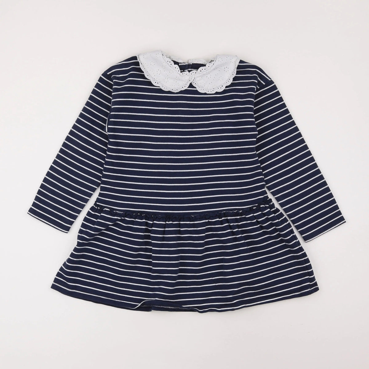 Vertbaudet - robe bleu, blanc - 8 ans