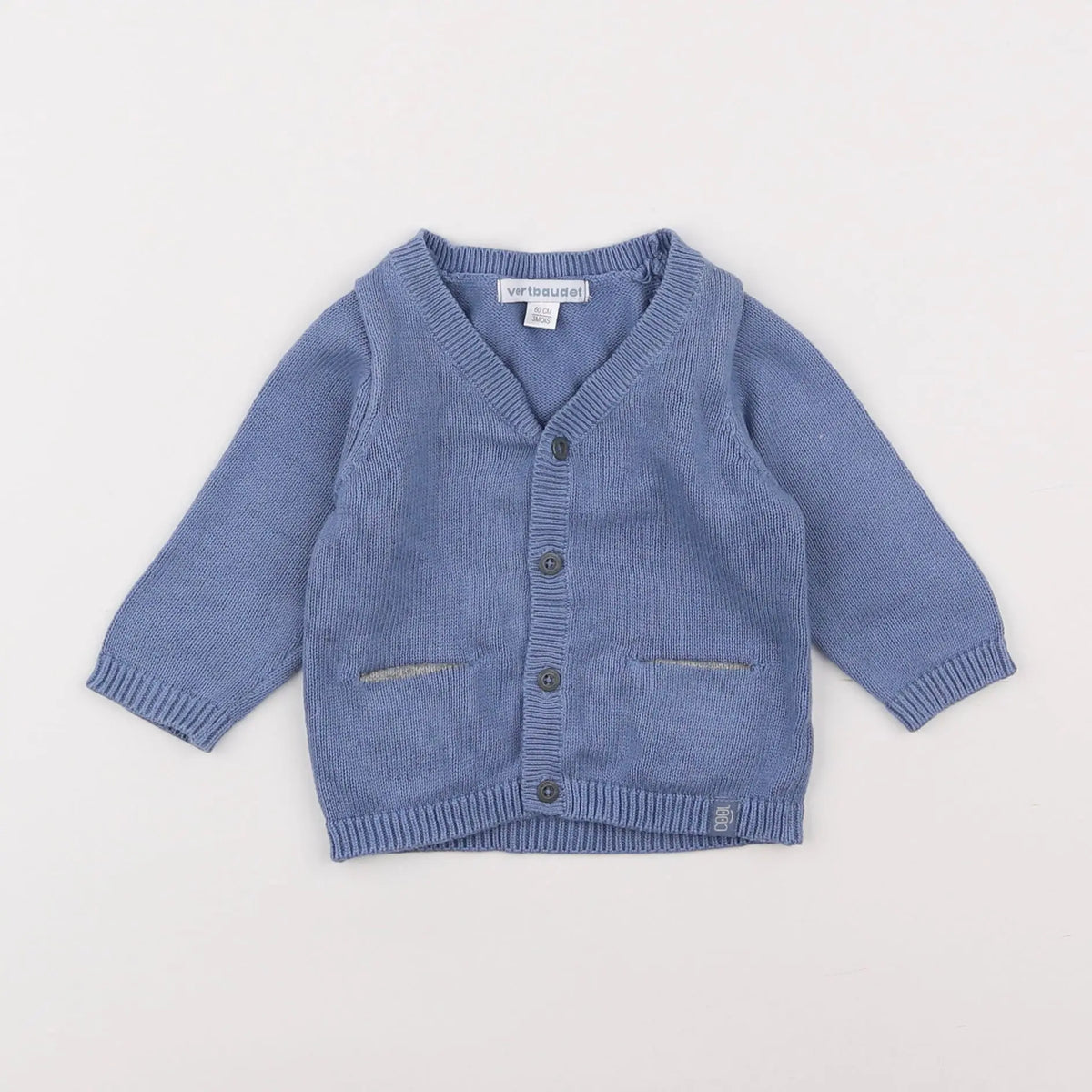 Vertbaudet - gilet bleu - 3 mois