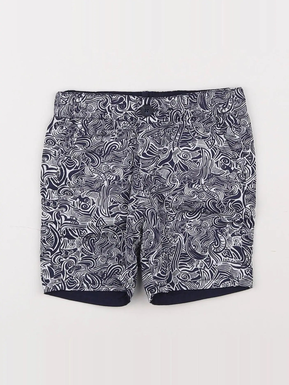 IKKS - short réversible bleu, blanc - 18 mois