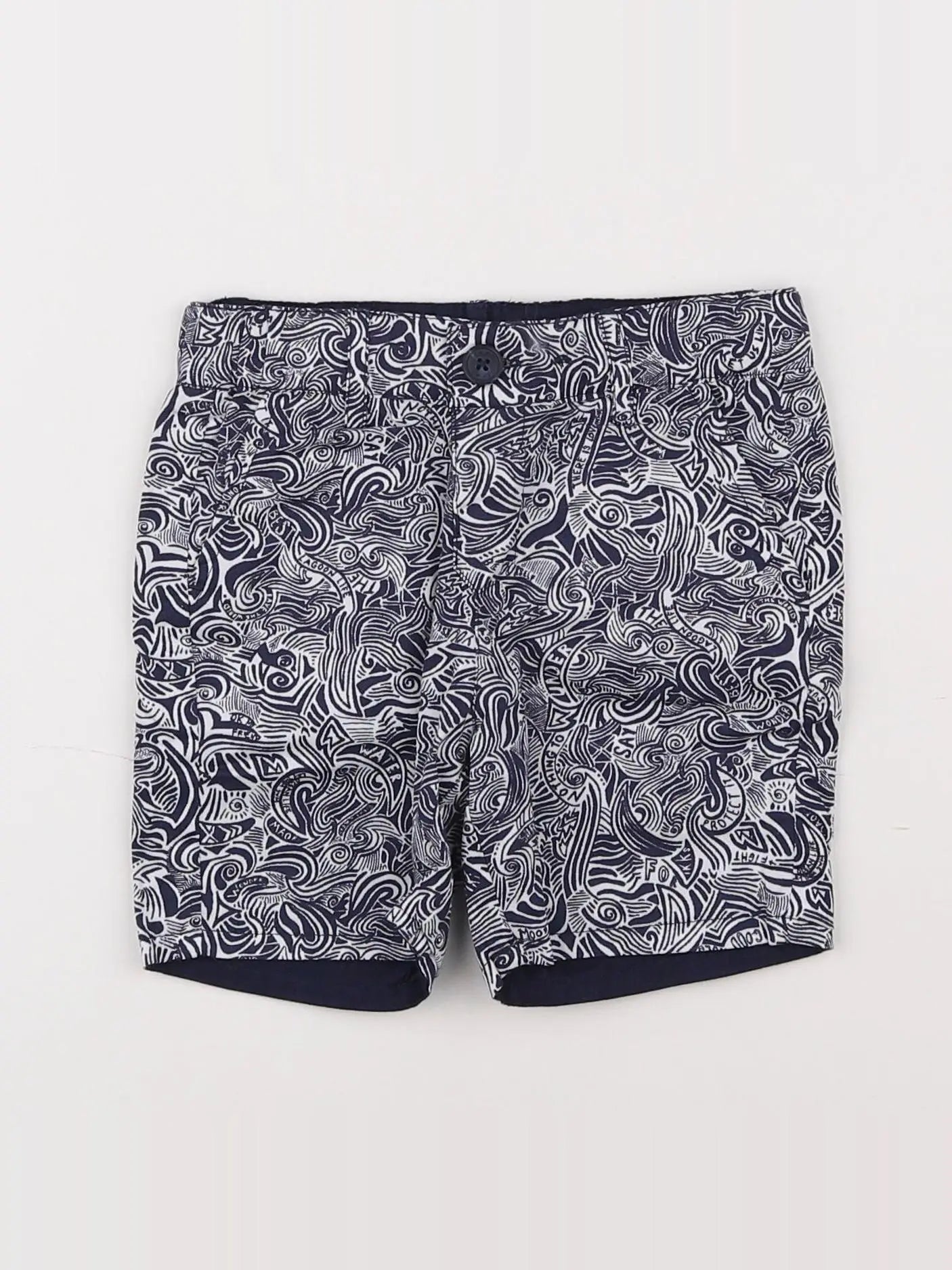 IKKS - short réversible bleu, blanc - 18 mois