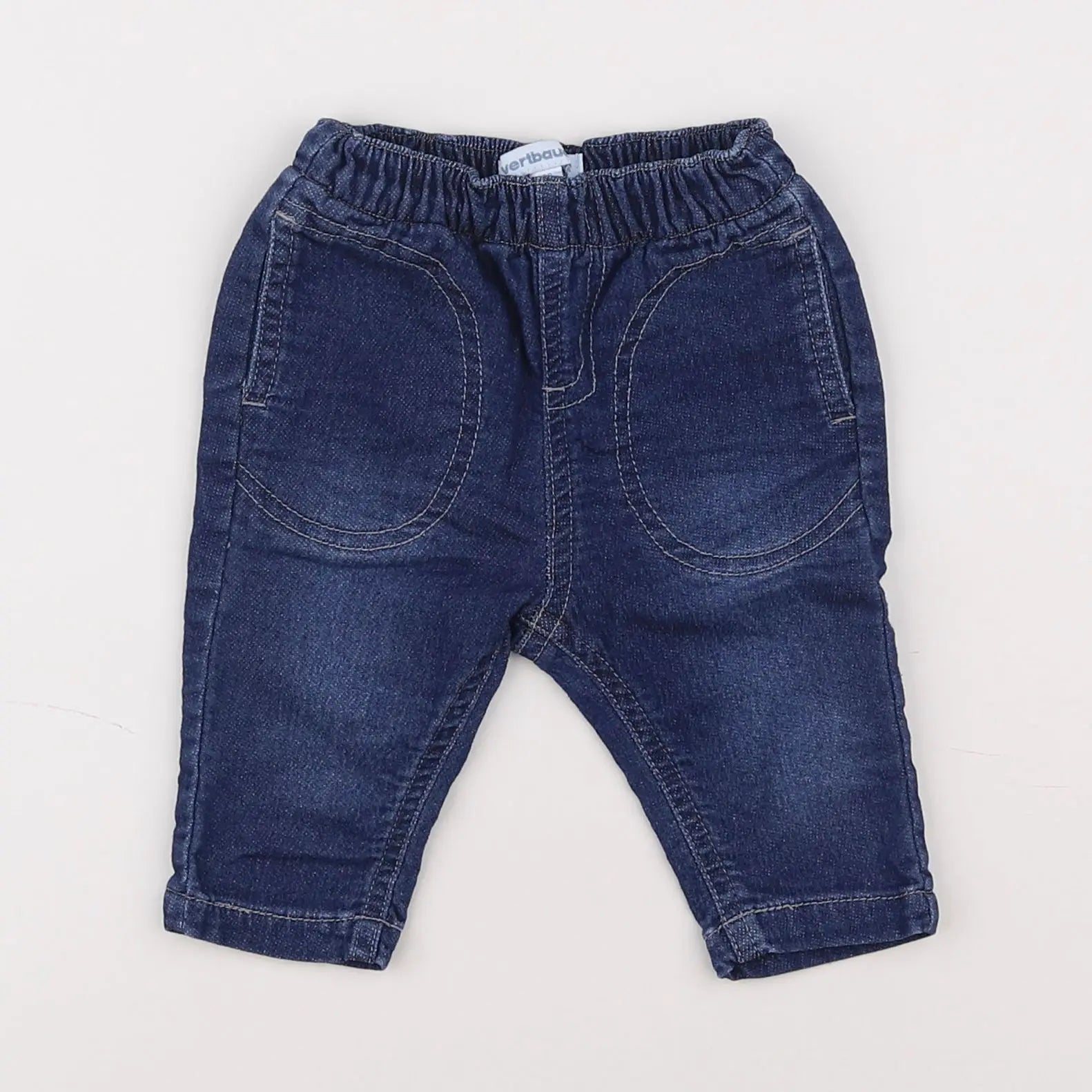 Vertbaudet - pantalon bleu - 3 mois