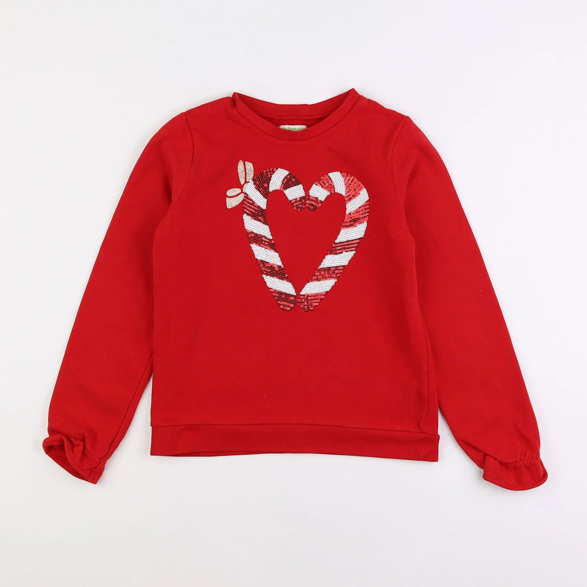 Vertbaudet - sweat rouge - 10 ans